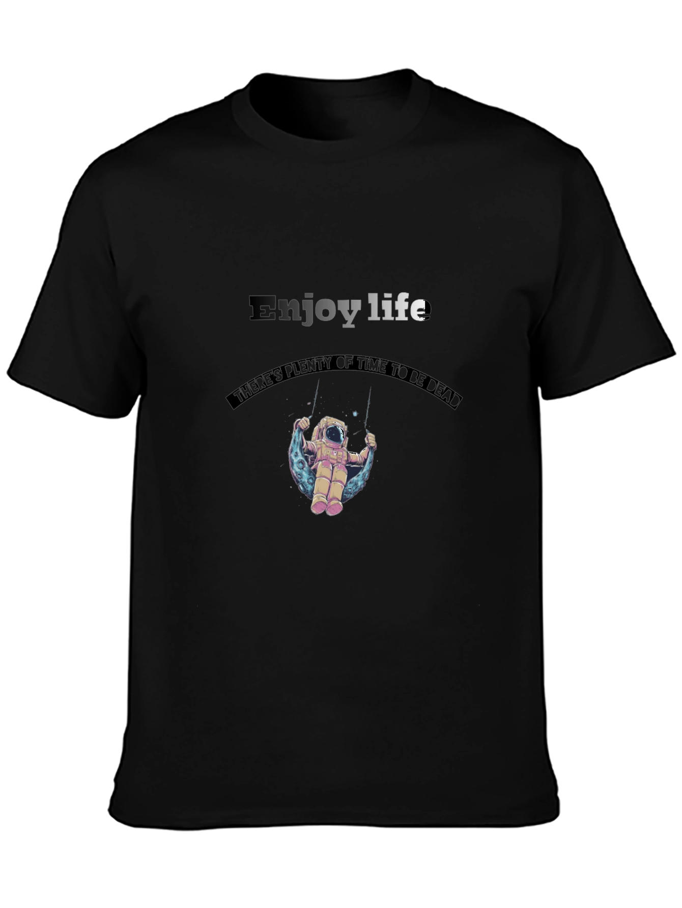 Enjoy Life Graphic Tee - Astronaut on Moon Swing
