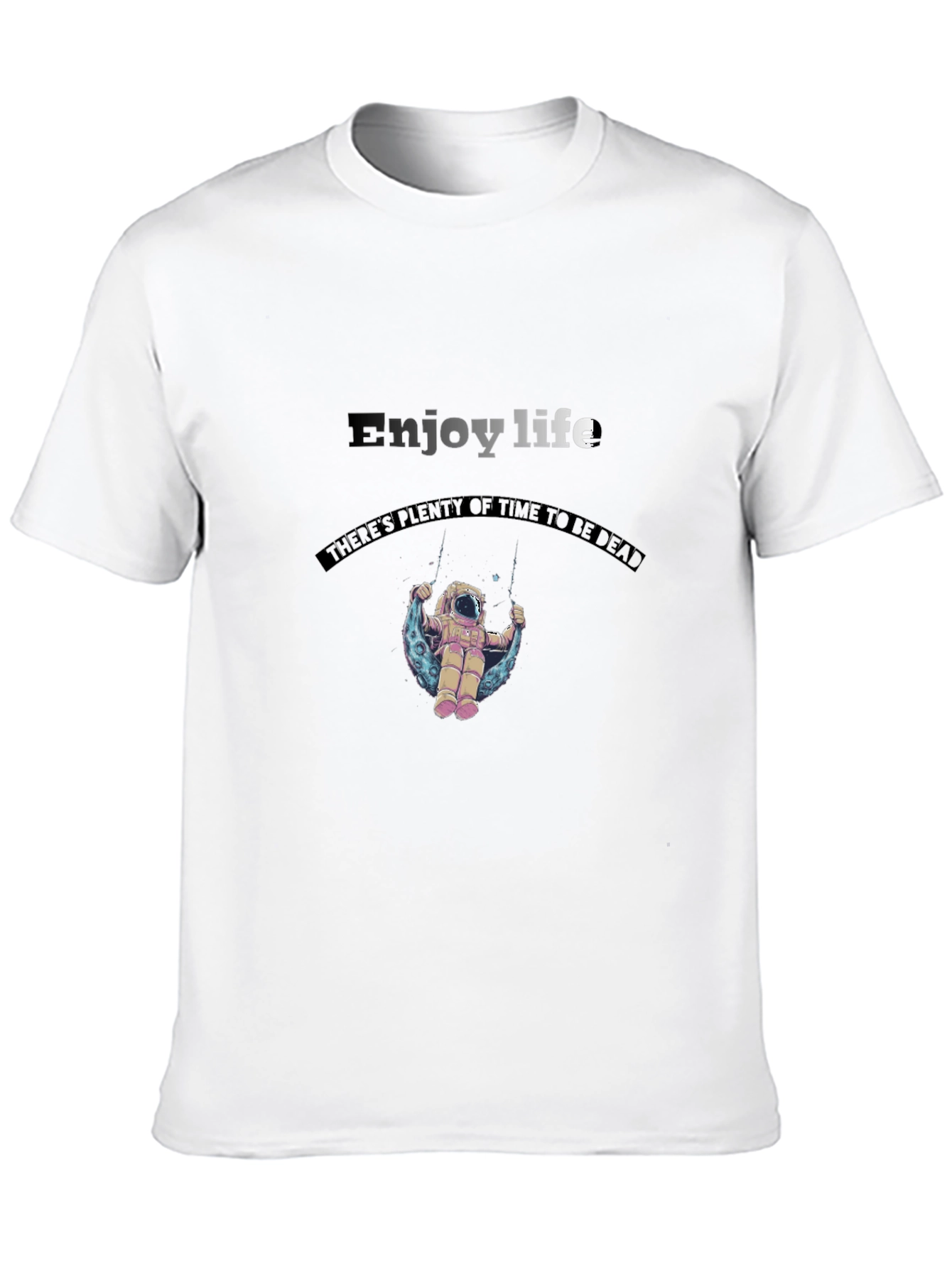 Enjoy Life Graphic Tee - Astronaut on Moon Swing