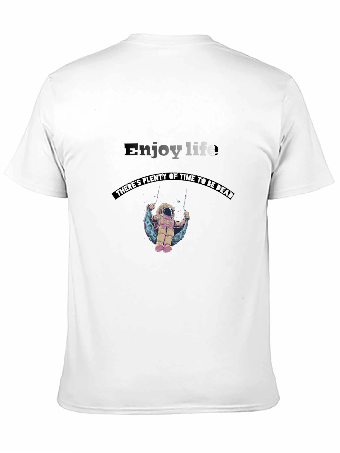 Enjoy Life Graphic Tee - Astronaut on Moon Swing