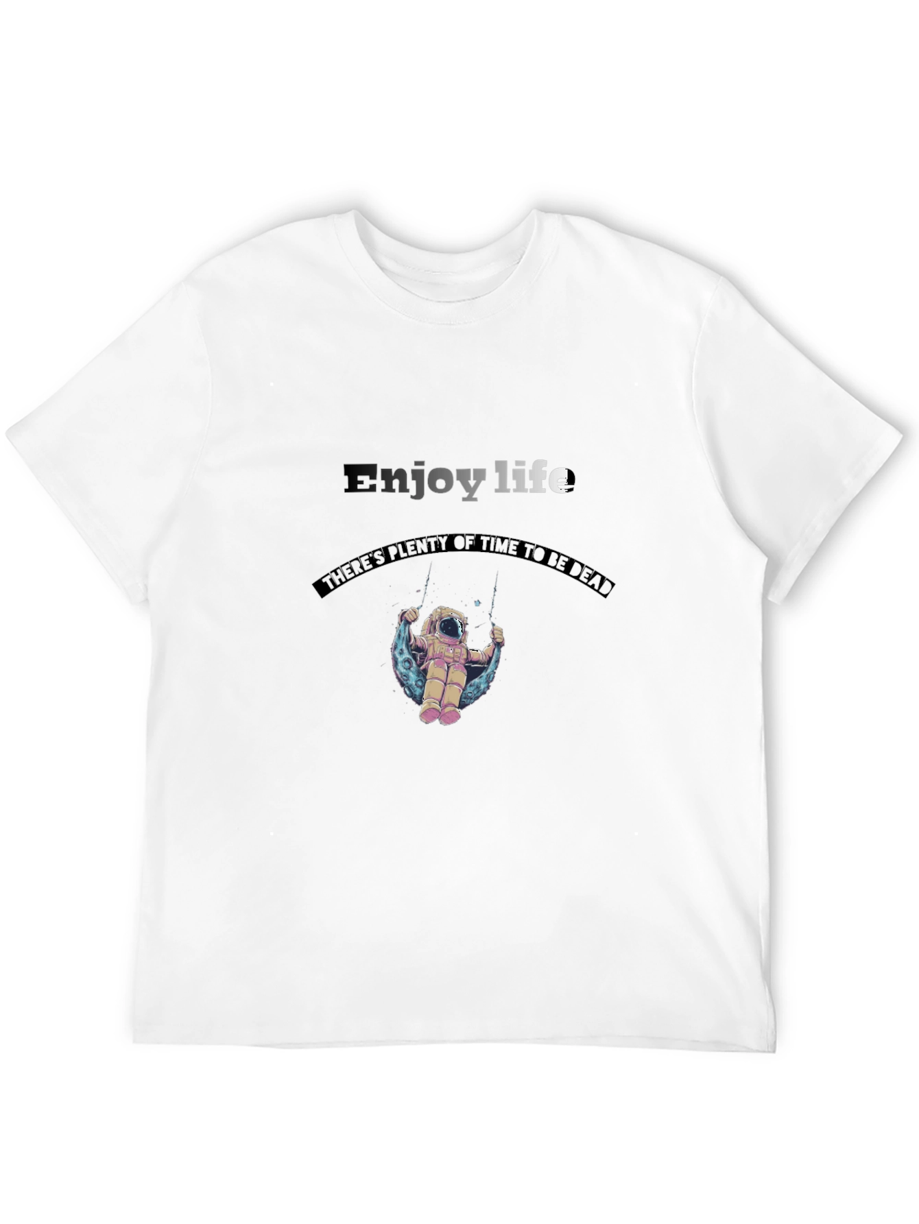 Enjoy Life Graphic Tee - Astronaut on Moon Swing