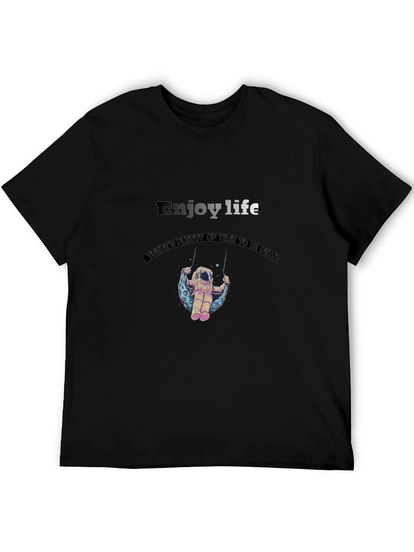 Enjoy Life Graphic Tee - Astronaut on Moon Swing