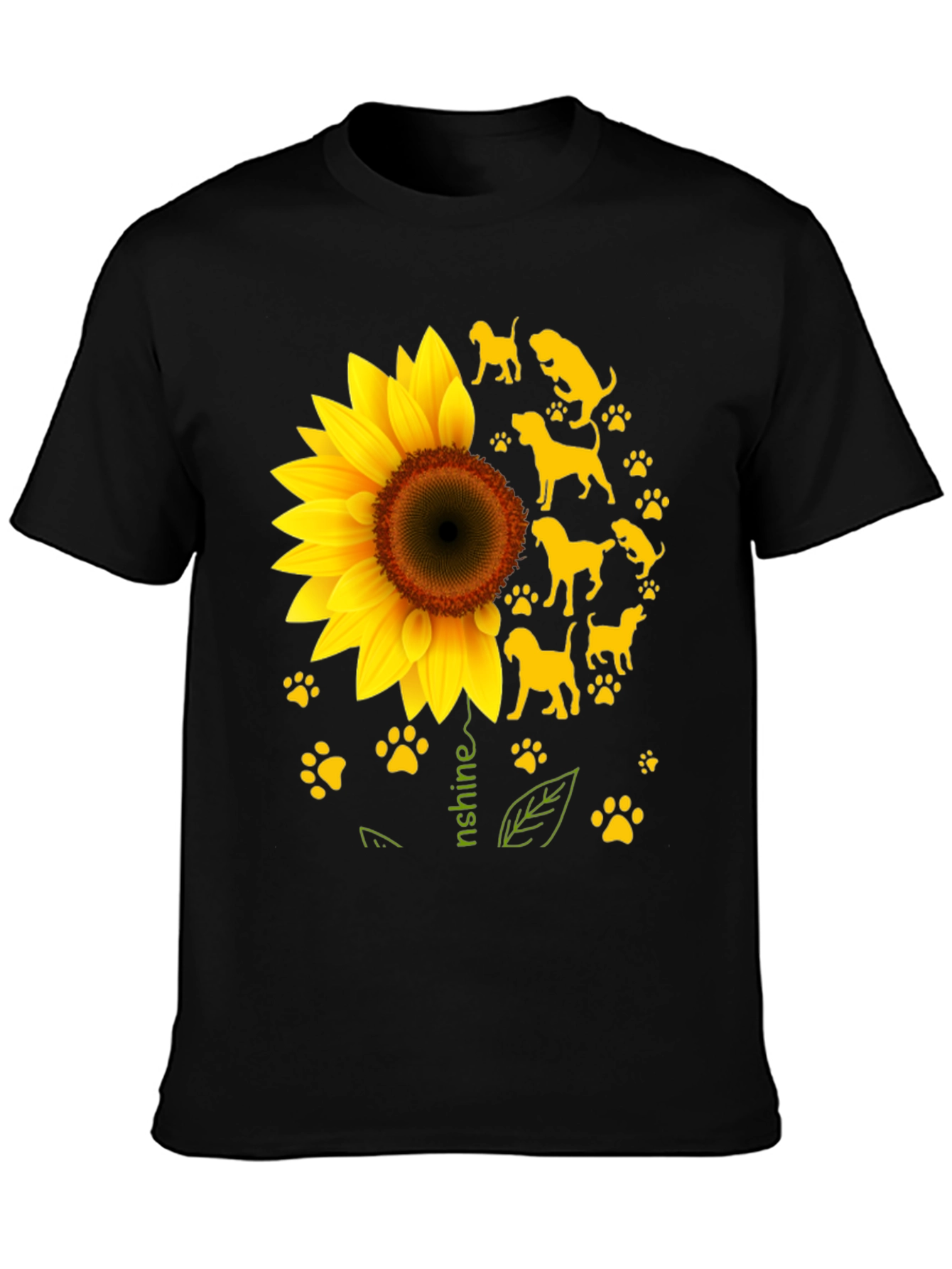 Sunflower Dog Paw Print Graphic Tee