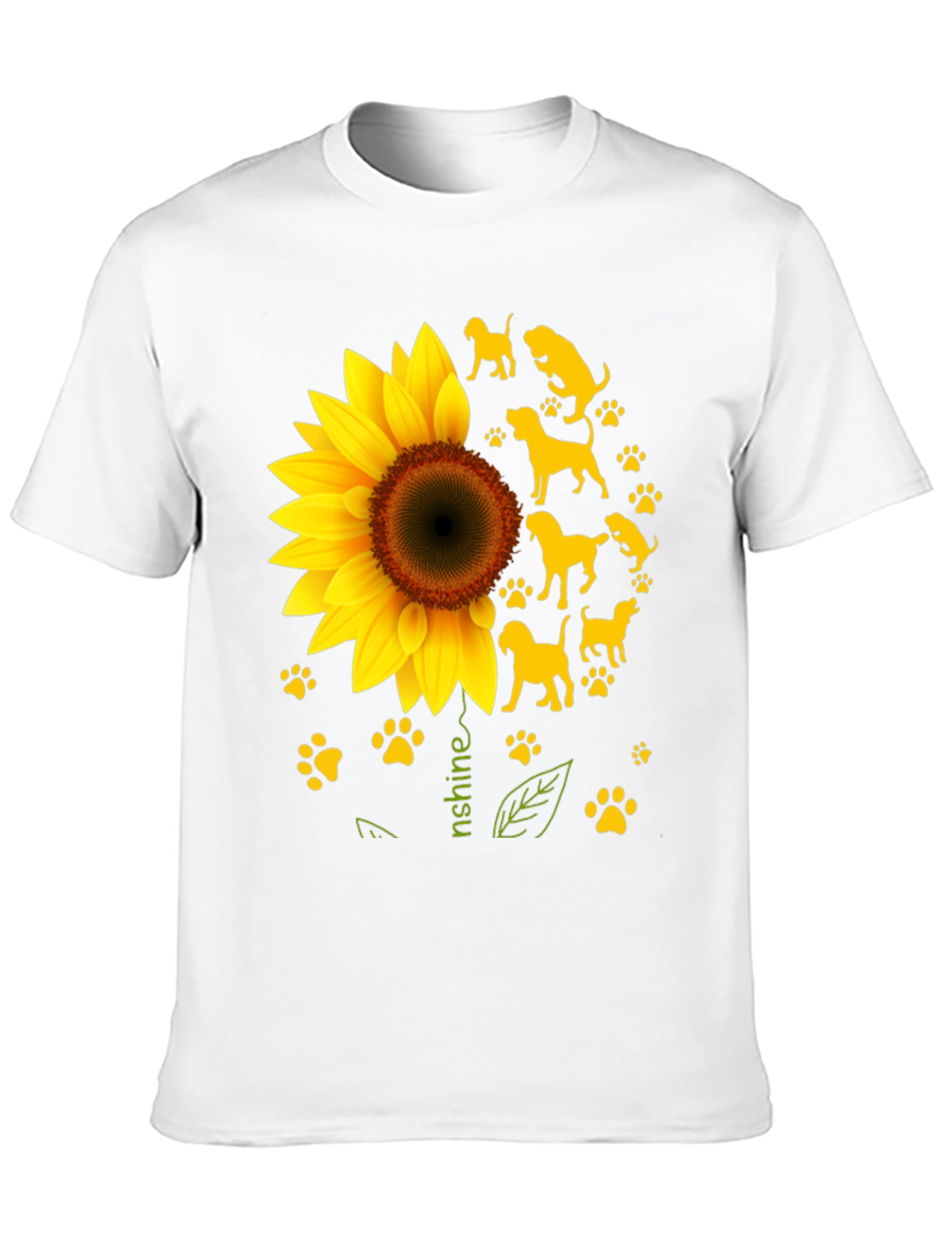 Sunflower Dog Paw Print Graphic Tee
