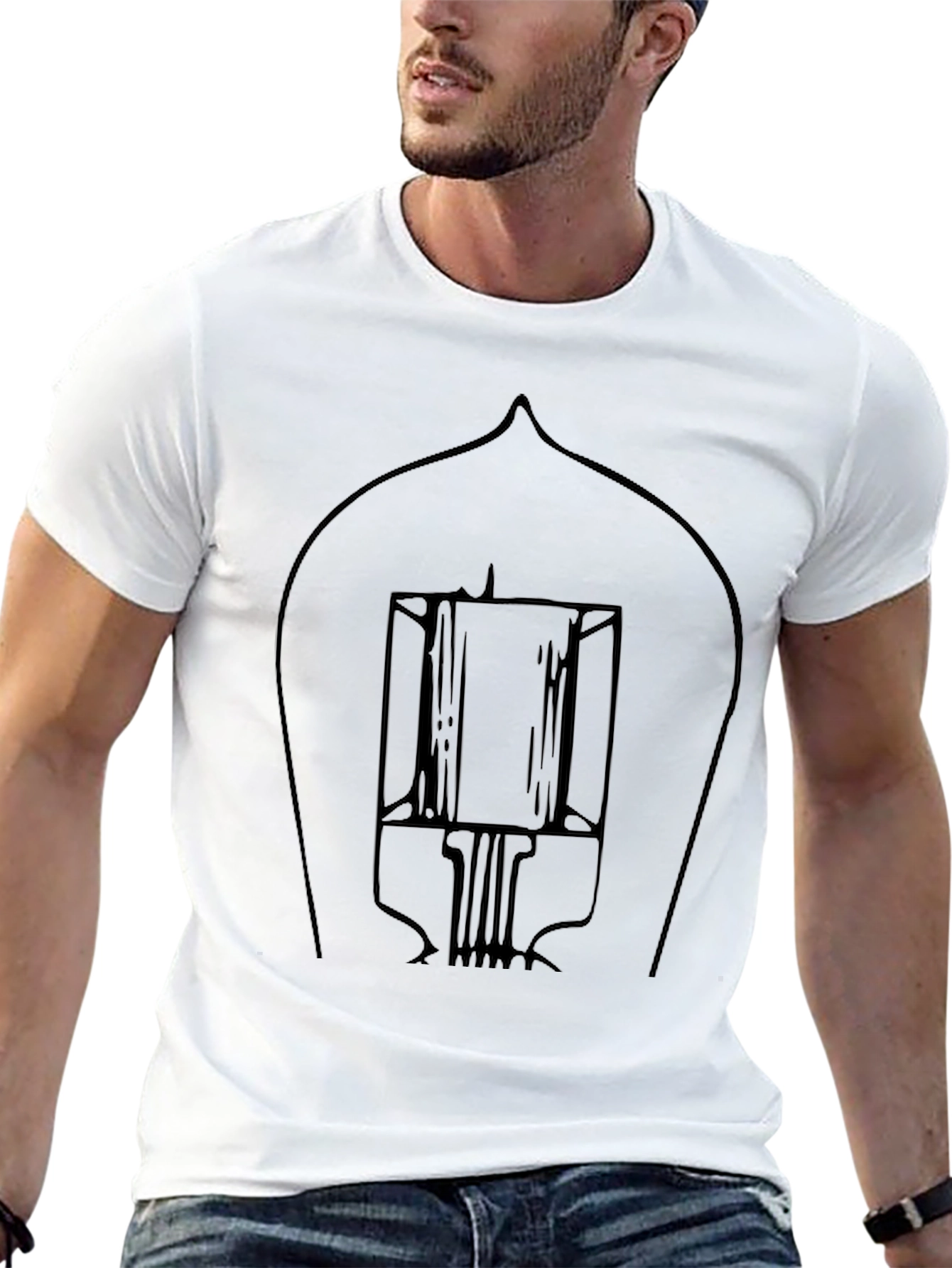 Black Graphic Tee - Vacuum Tube Design