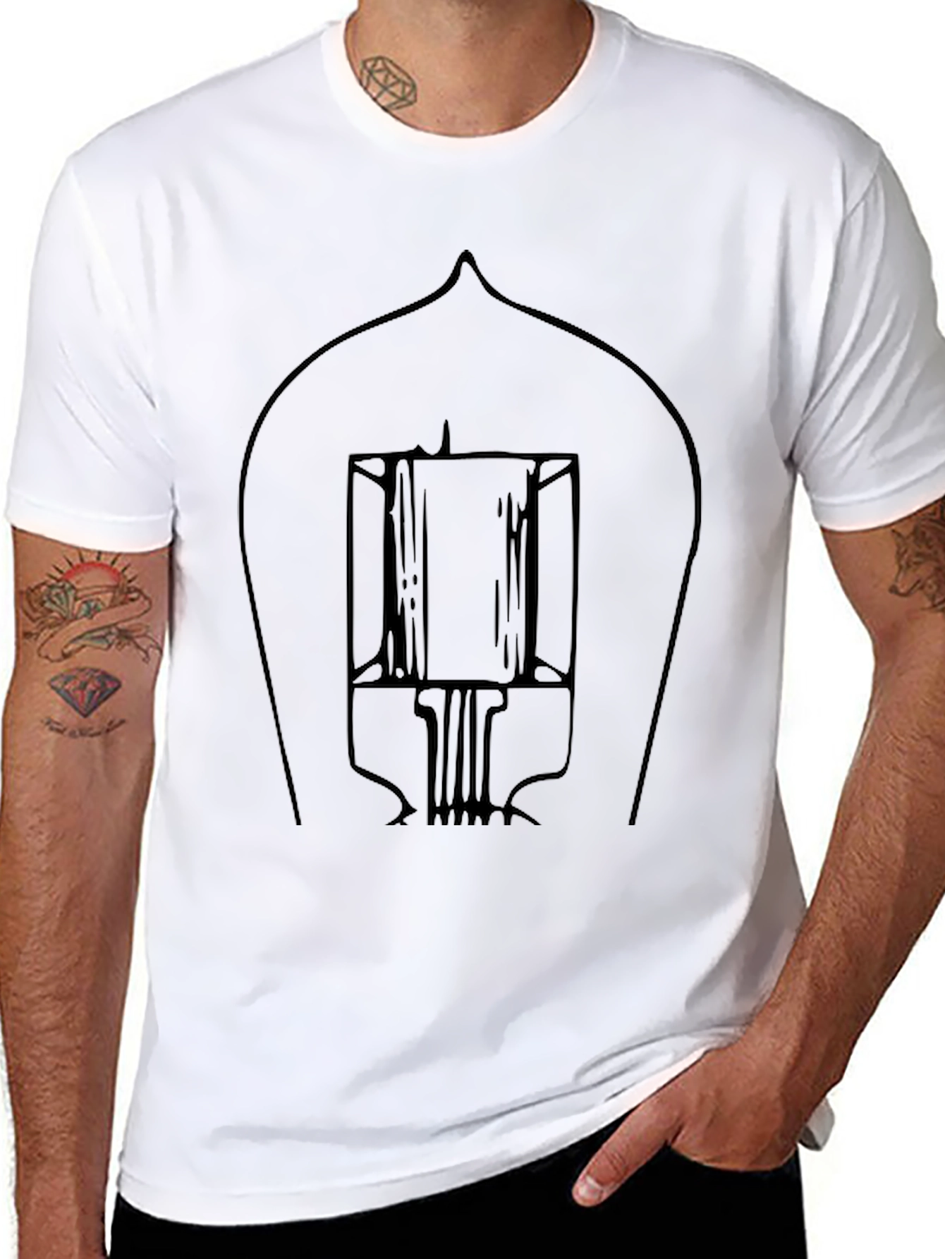 Black Graphic Tee - Vacuum Tube Design
