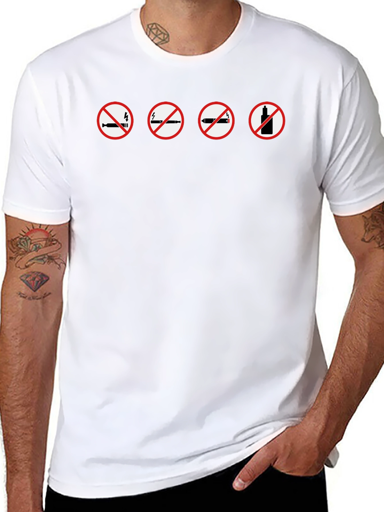 No Vaping Graphic Tee - Black Cotton T-Shirt