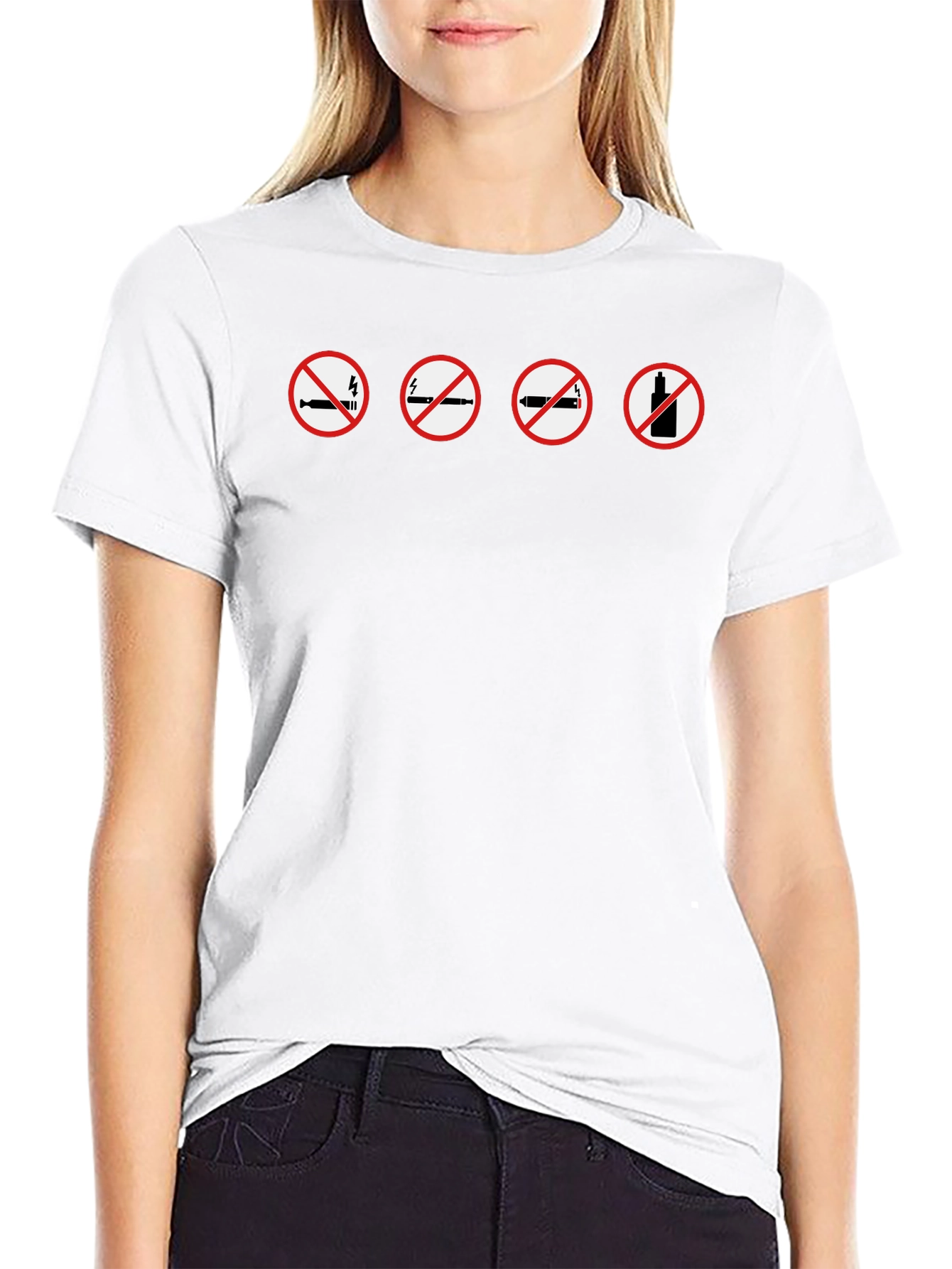 No Vaping Graphic Tee - Black Cotton T-Shirt