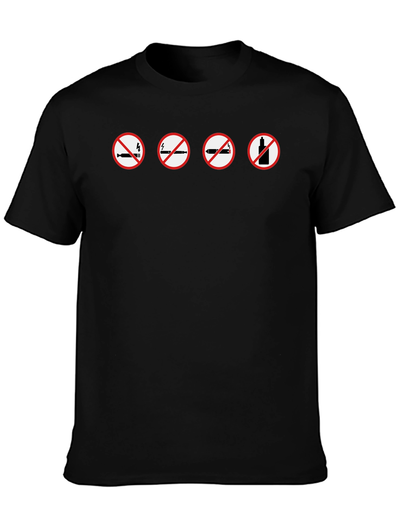 No Vaping Graphic Tee - Black Cotton T-Shirt