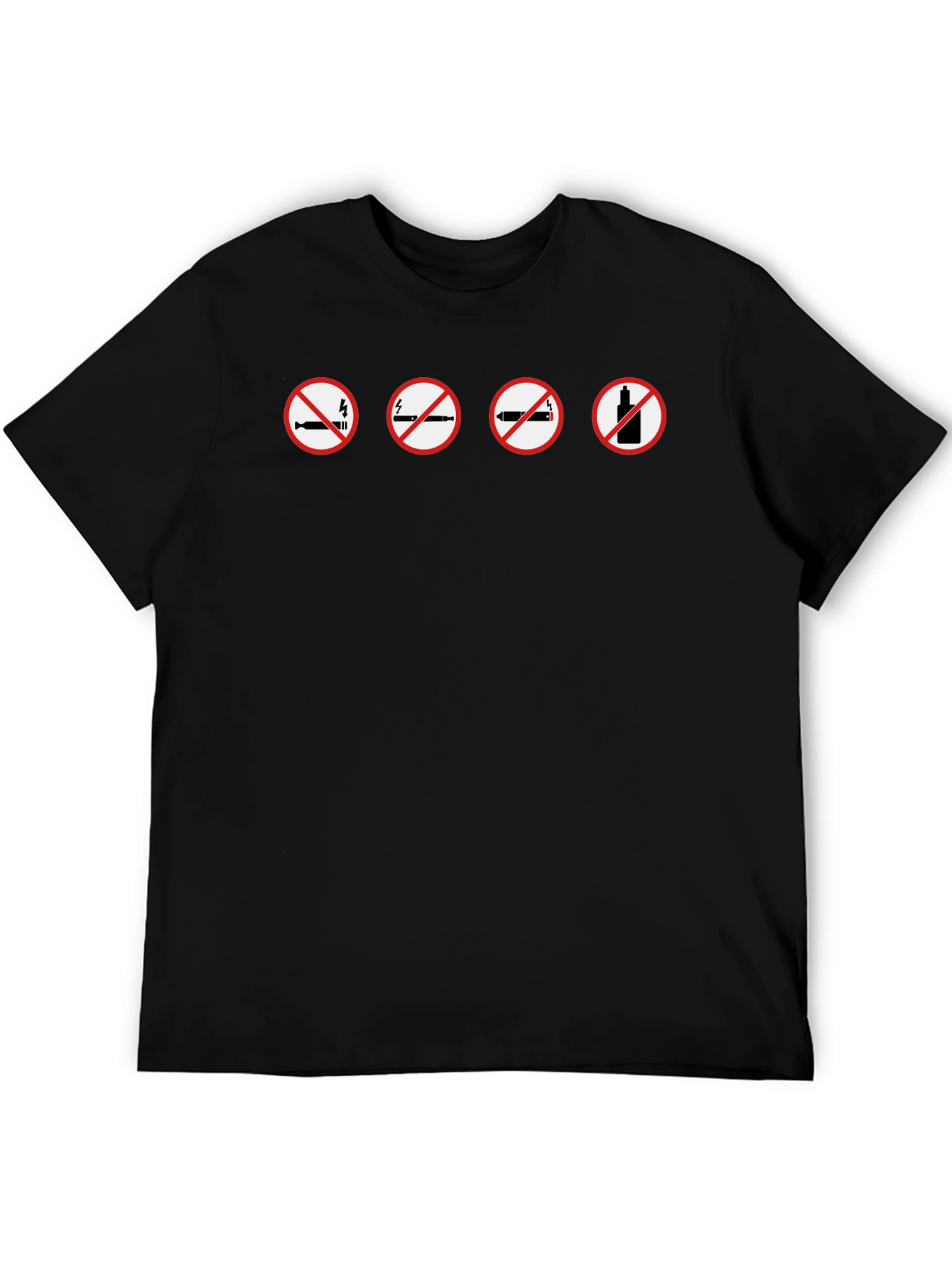 No Vaping Graphic Tee - Black Cotton T-Shirt