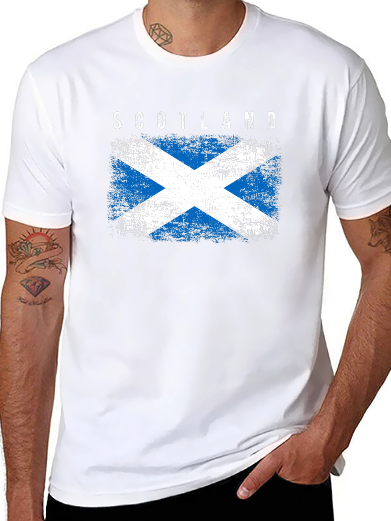 Scotland Flag Graphic Tee - Distressed Design