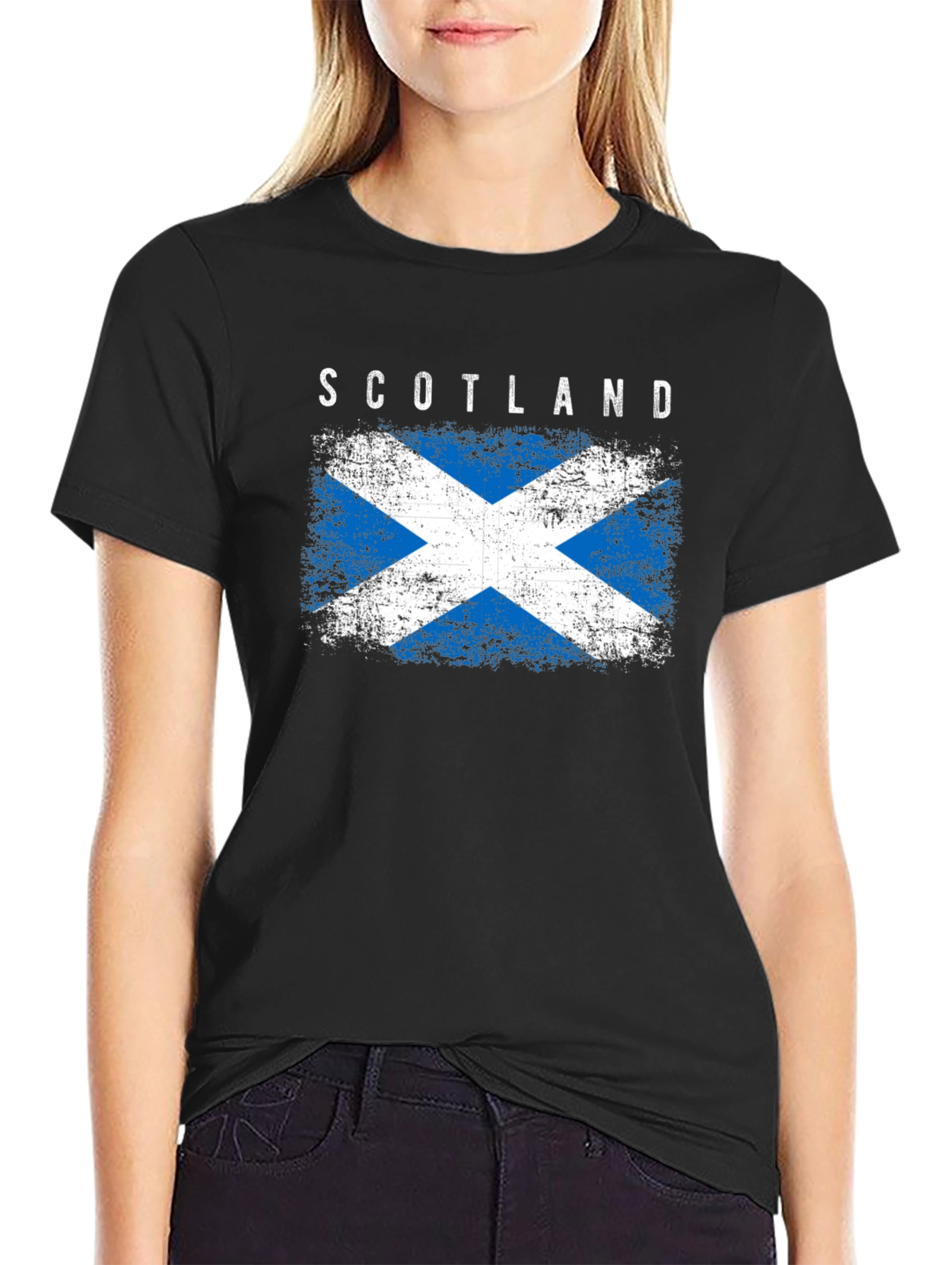 Scotland Flag Graphic Tee - Distressed Design
