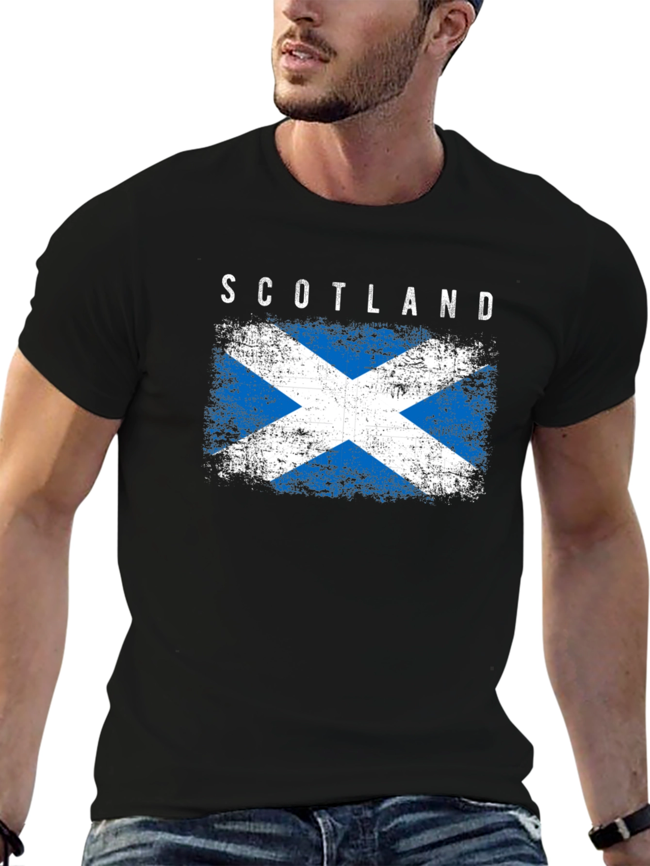 Scotland Flag Graphic Tee - Distressed Design