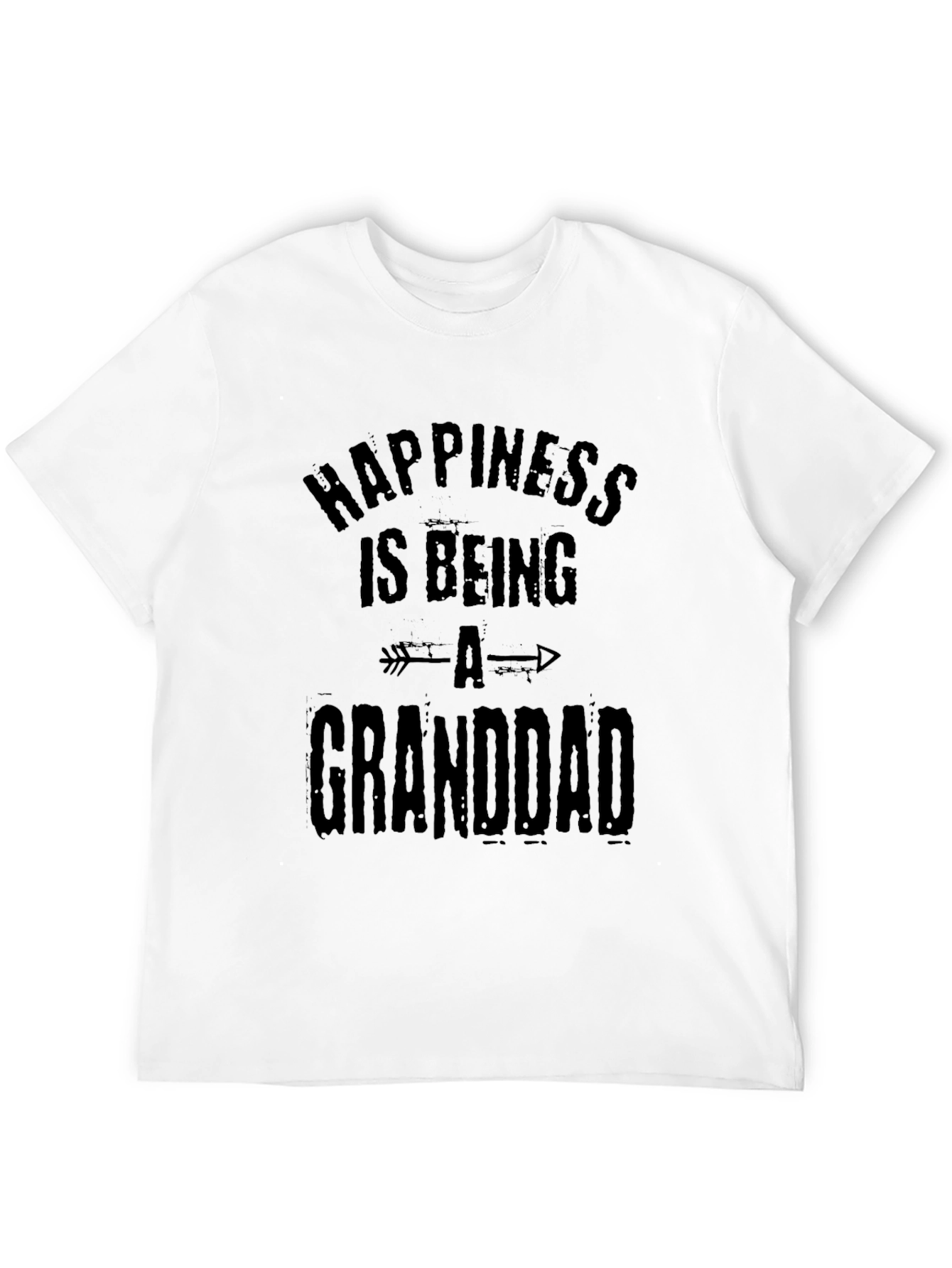 Happiness Is Being A Granddad Mens Black T-Shirt
