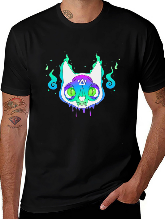 Mystic Cat Graphic Tee - Unisex Black T-Shirt