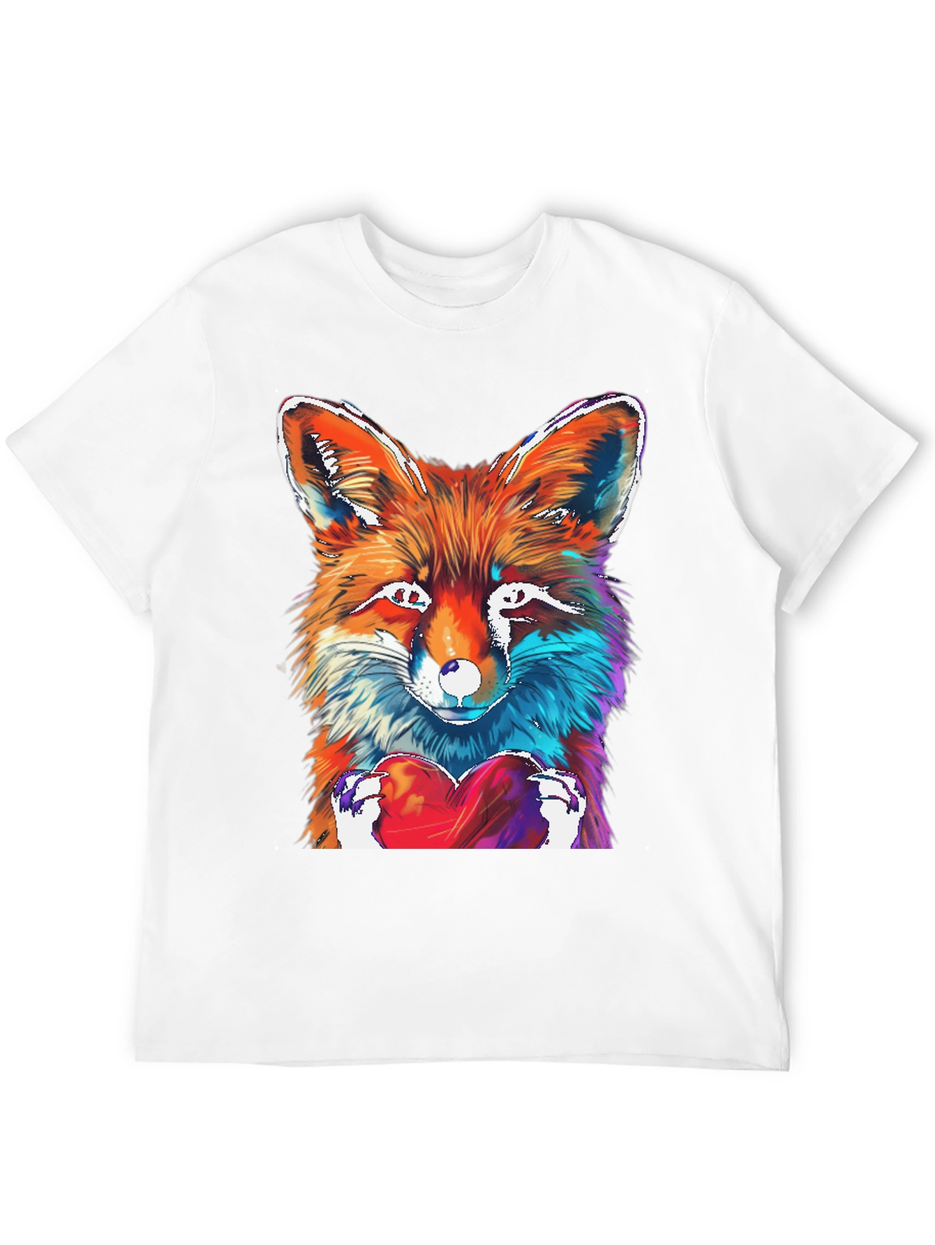 Fox Heart Graphic Tee - Unique Artistic Design