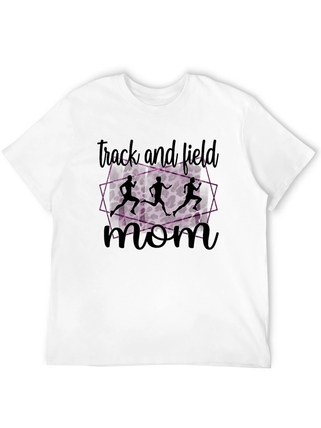 Track and Field Mom T-Shirt - Leopard Print