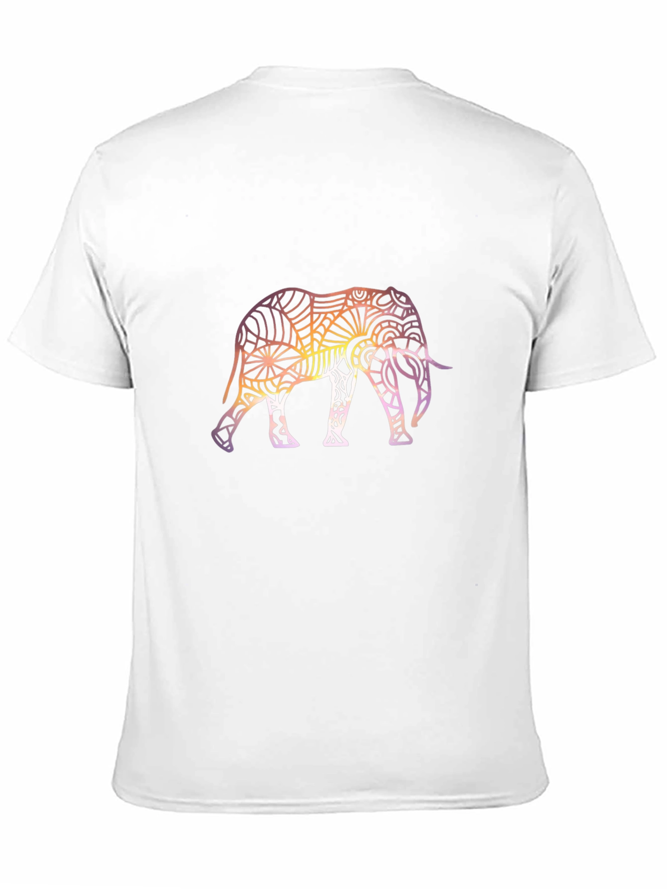 Elephant Mandala Graphic Print Black T-Shirt