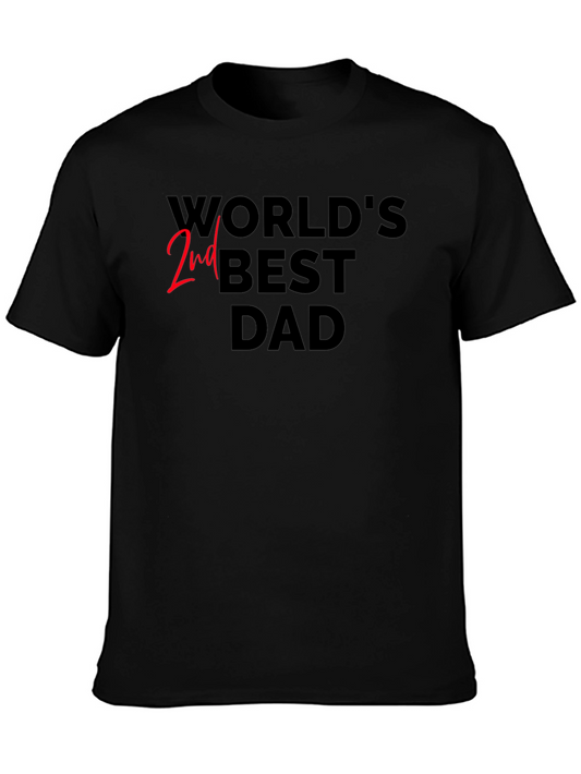 Worlds 2nd Best Dad Black T-Shirt