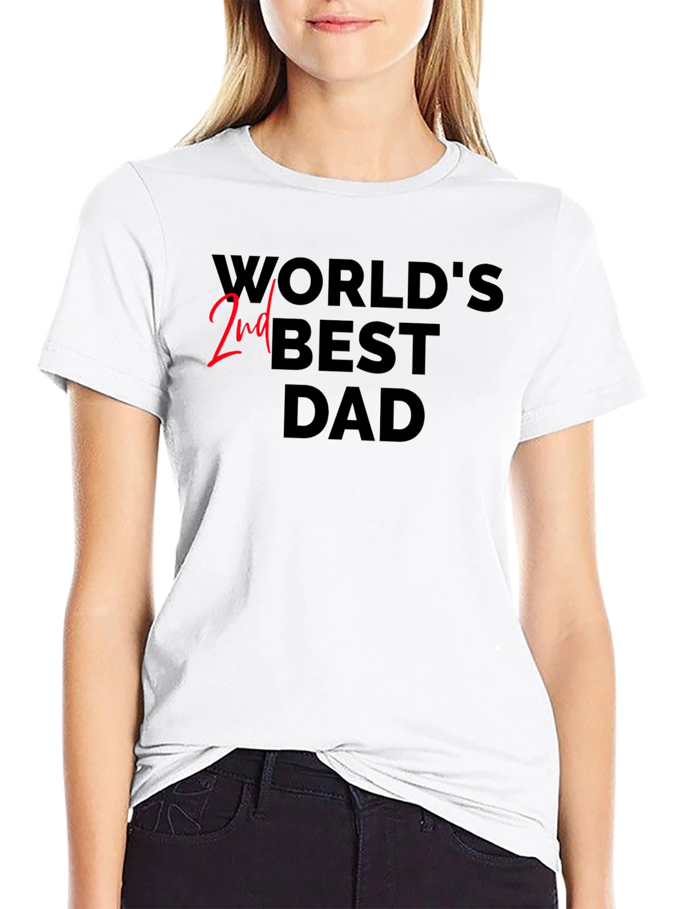 Worlds 2nd Best Dad Black T-Shirt