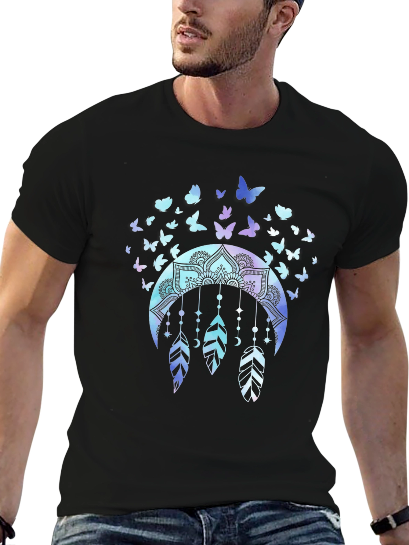 Butterfly Dreamcatcher Graphic Tee - Black