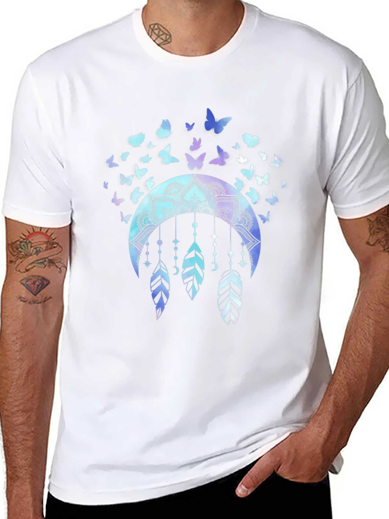 Butterfly Dreamcatcher Graphic Tee - Black