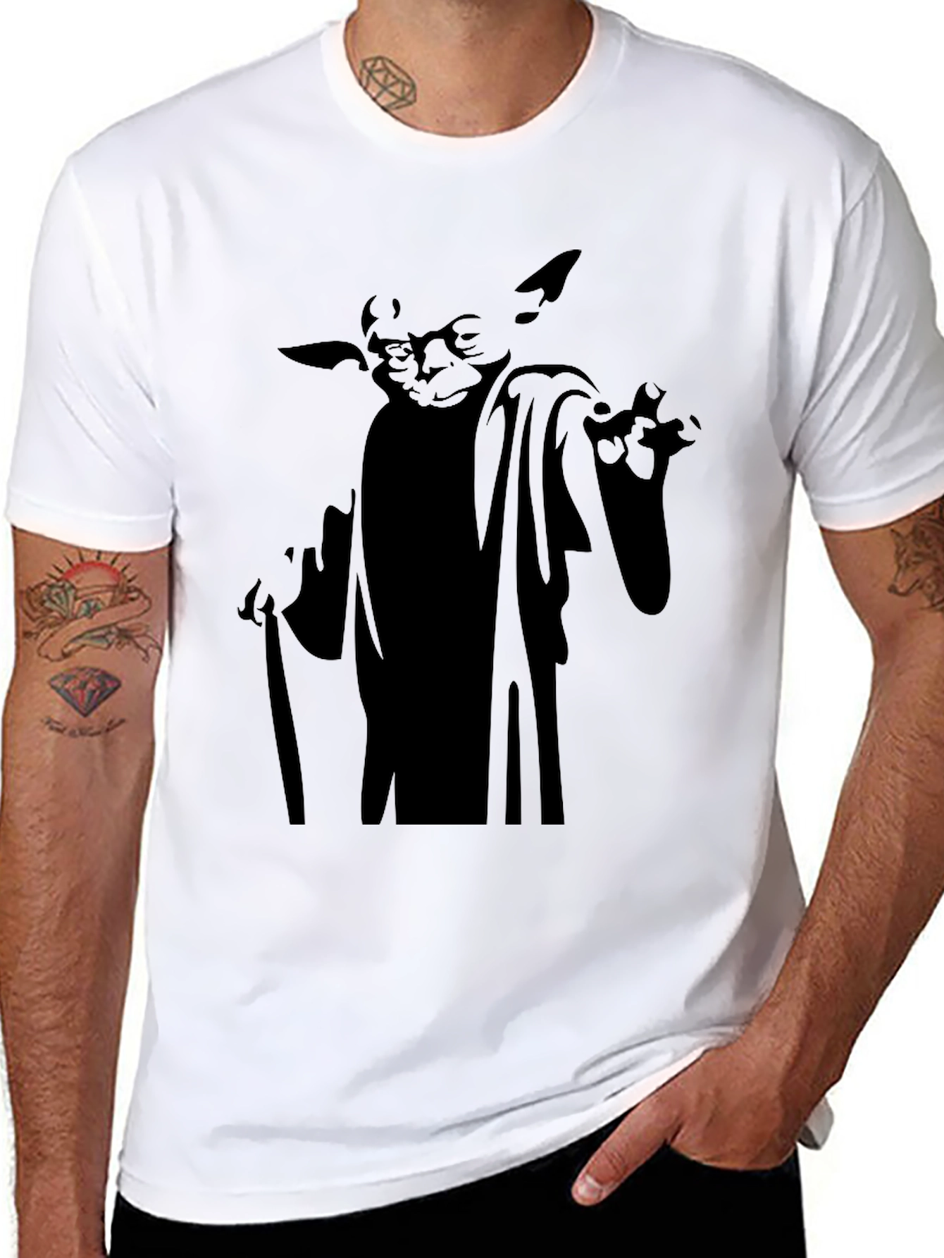 Yoda Graphic Black T-Shirt