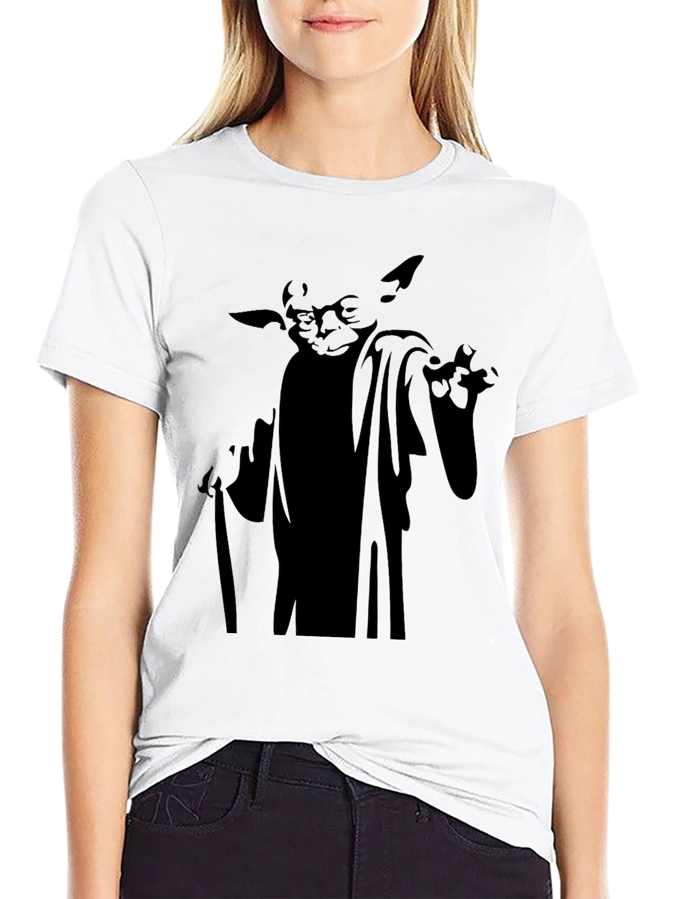 Yoda Graphic Black T-Shirt
