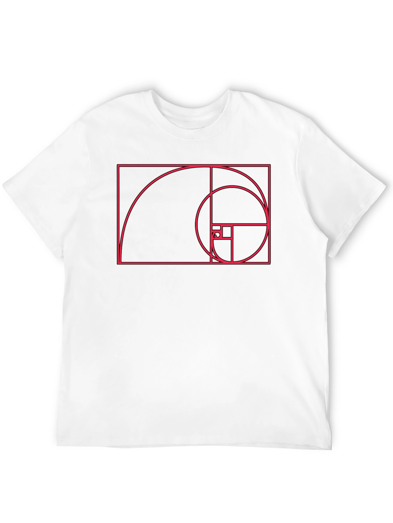 Golden Ratio Spiral Graphic T-Shirt - Black
