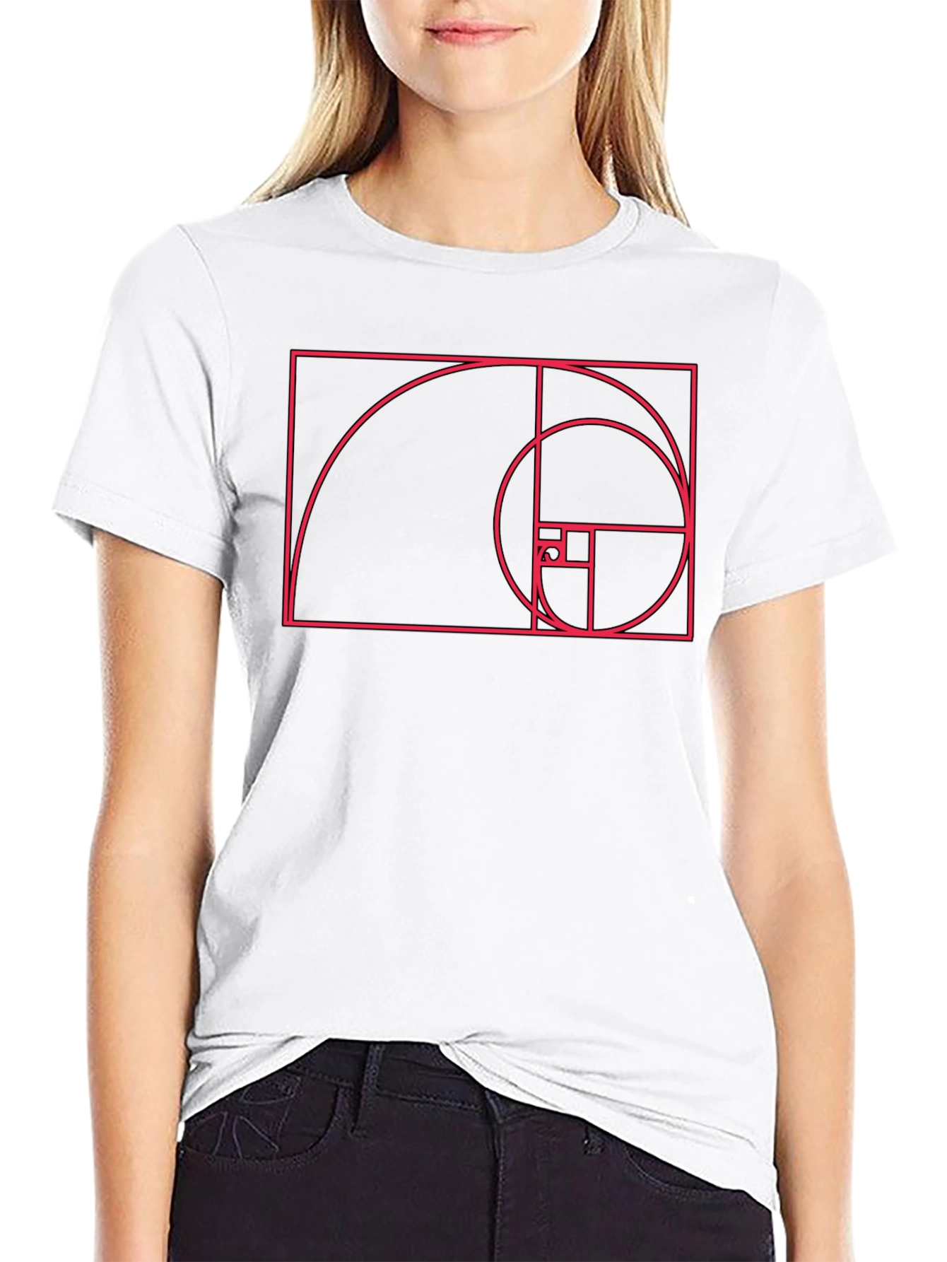 Golden Ratio Spiral Graphic T-Shirt - Black