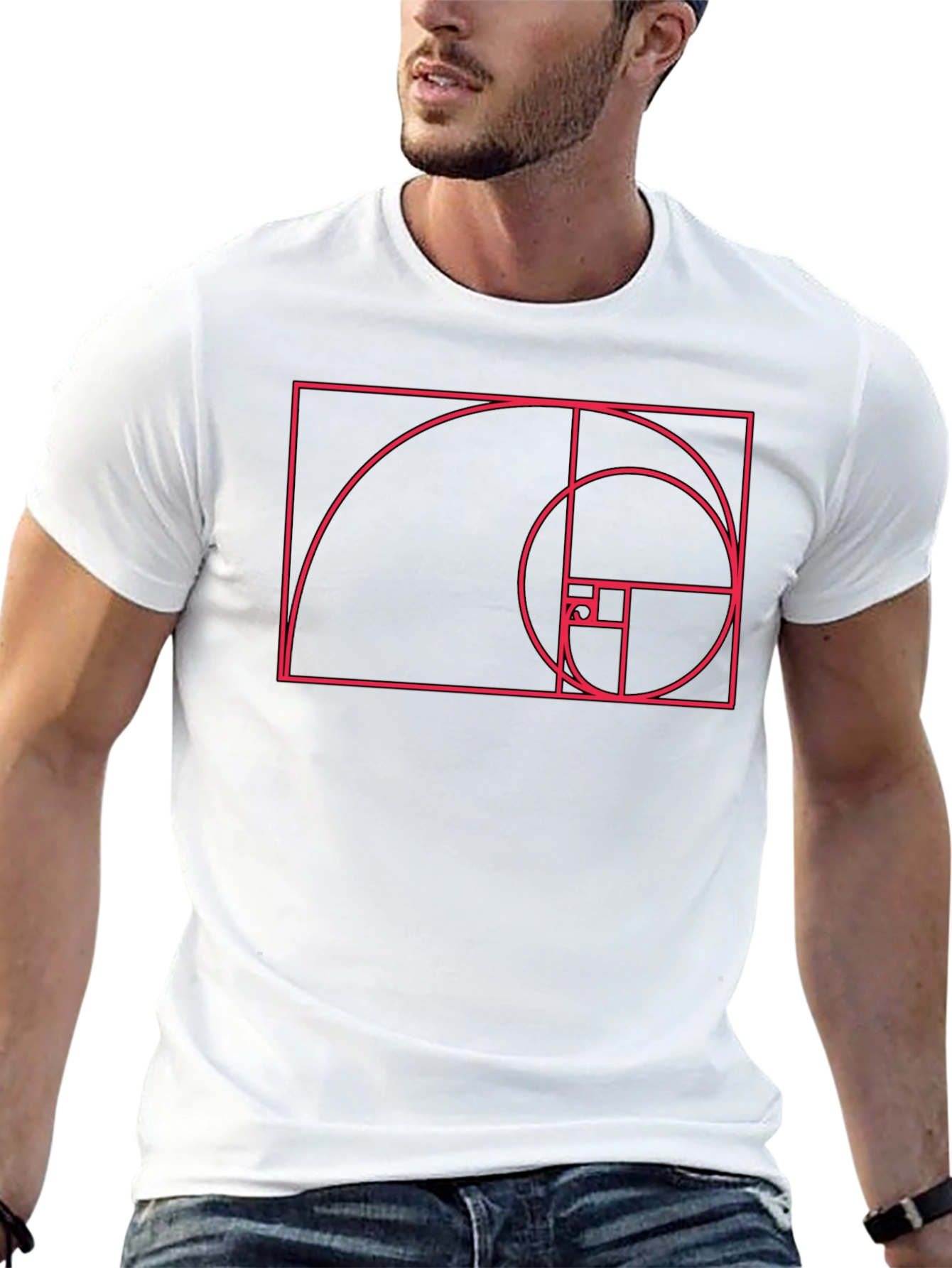 Golden Ratio Spiral Graphic T-Shirt - Black