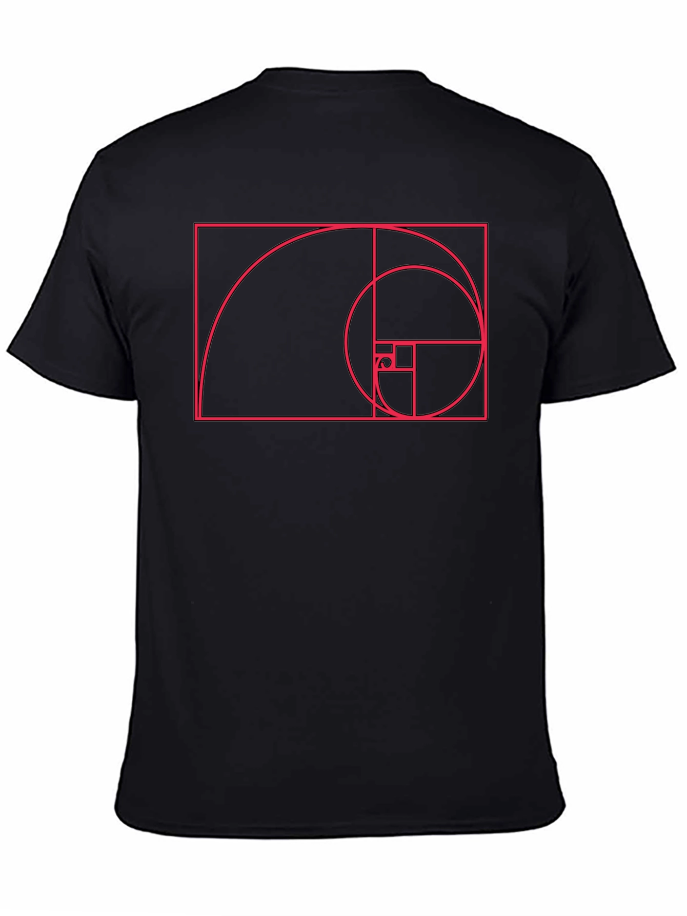 Golden Ratio Spiral Graphic T-Shirt - Black