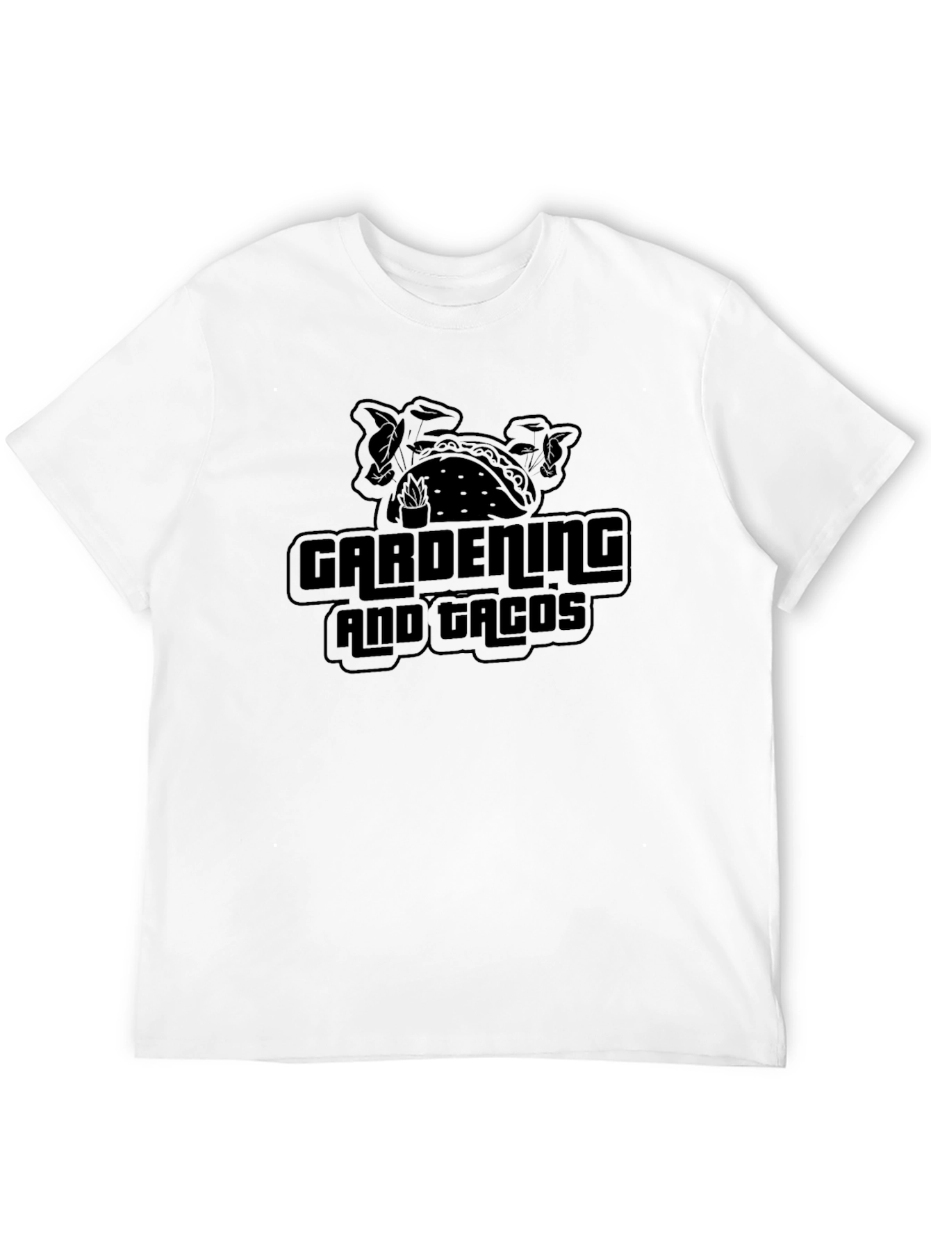 Gardening and Tacos Black Graphic Tee