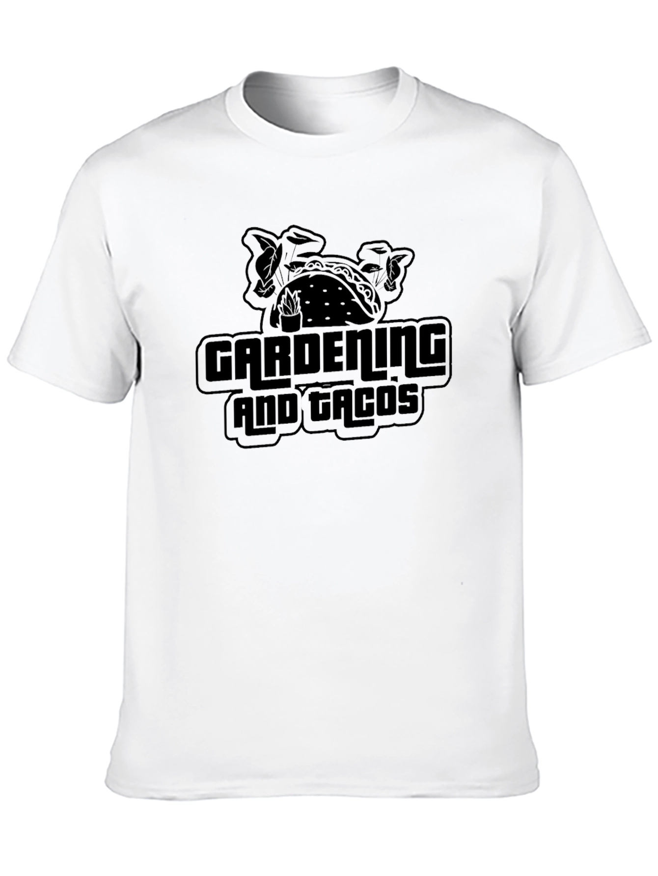 Gardening and Tacos Black Graphic Tee