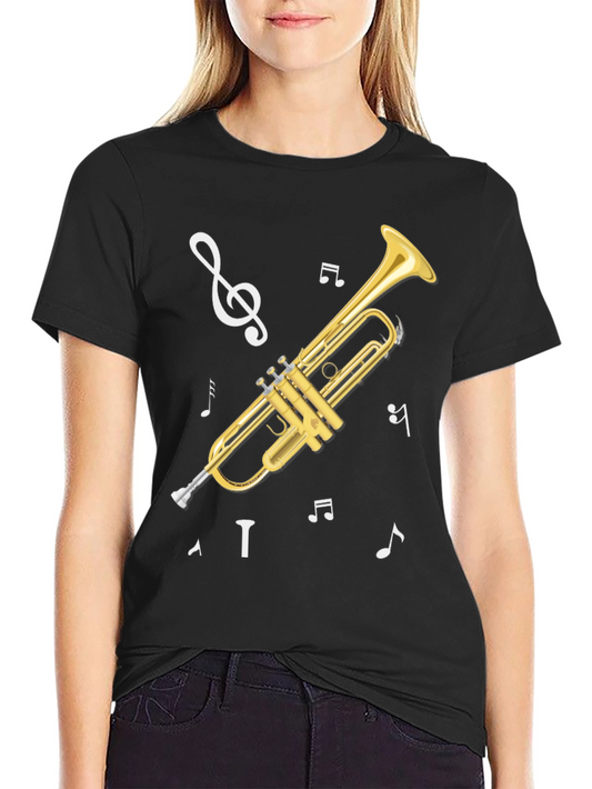 Trumpet Musical Notes Graphic T-Shirt