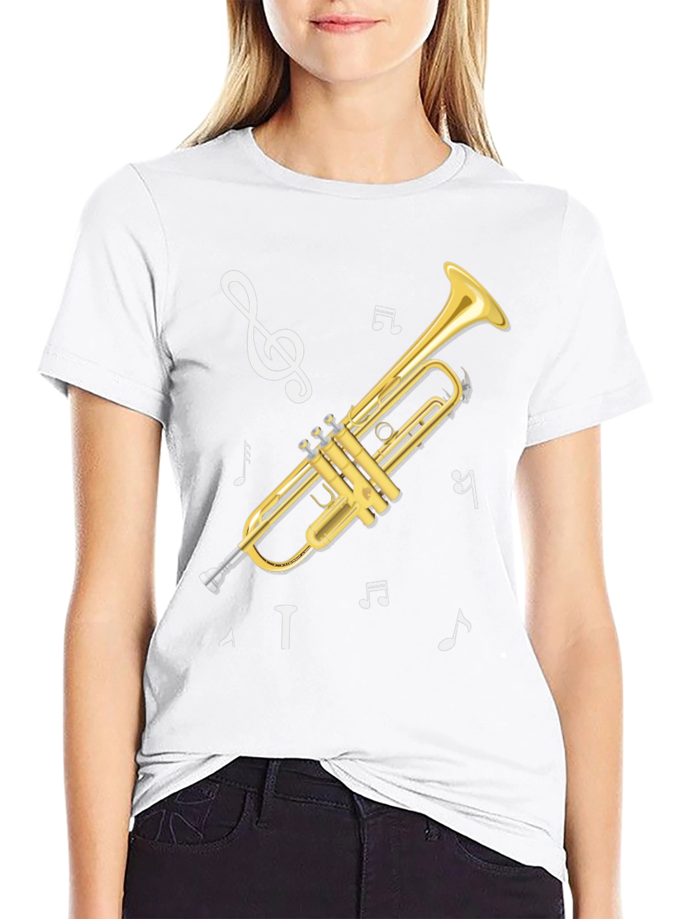 Trumpet Musical Notes Graphic T-Shirt
