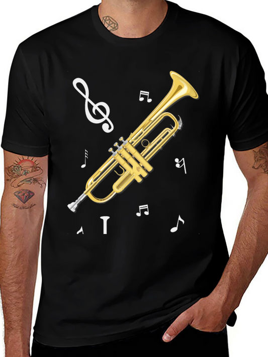 Trumpet Musical Notes Graphic T-Shirt