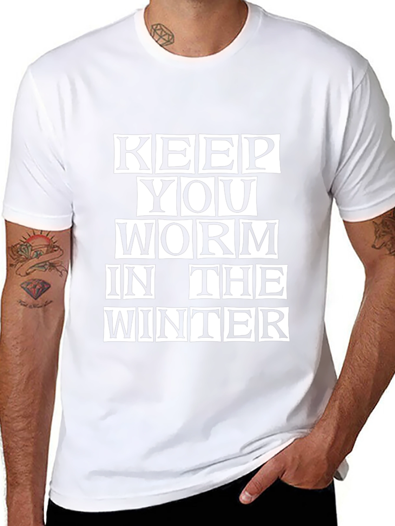 Keep You Worm in the Winter Black T-Shirt