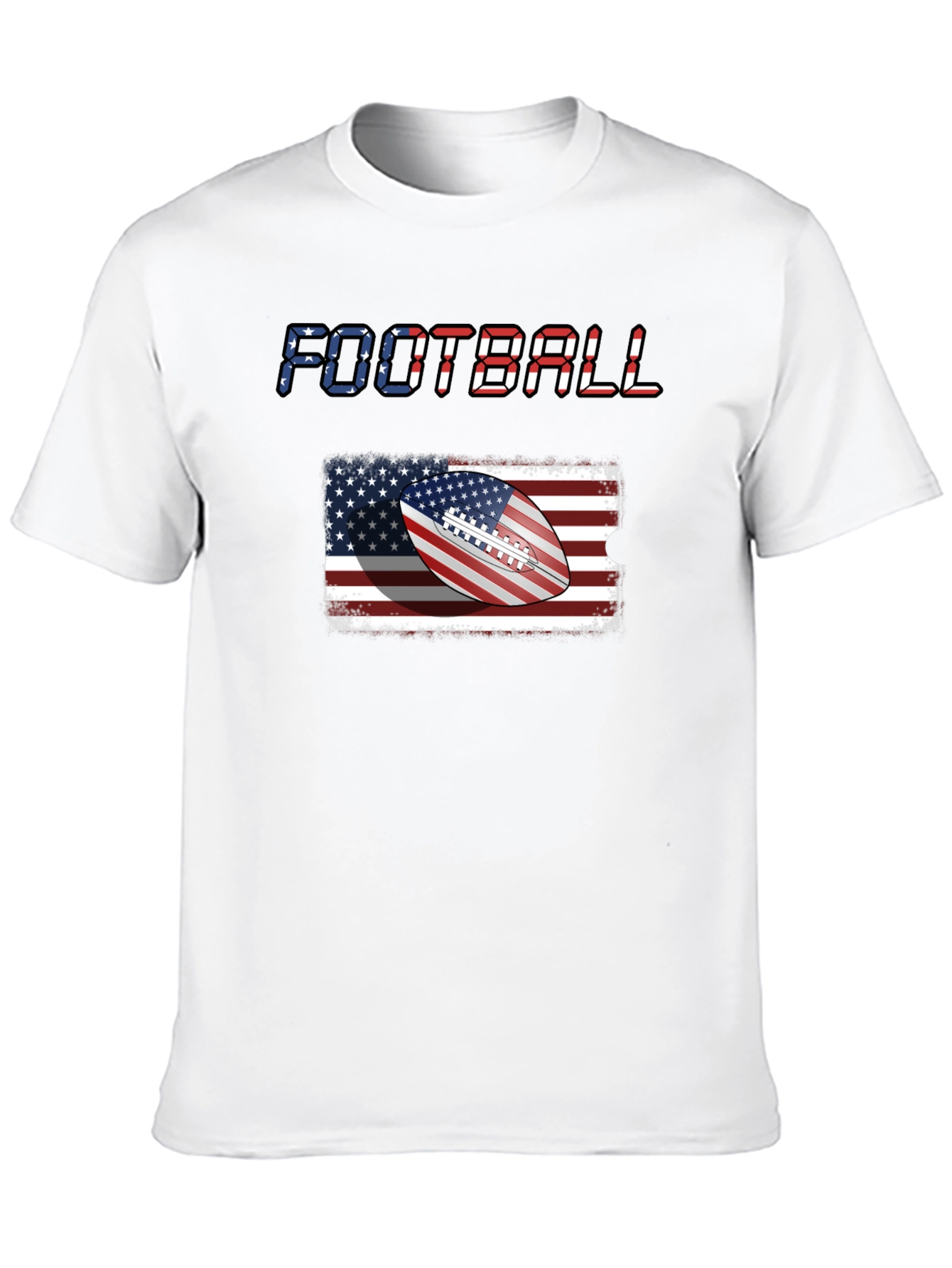 Patriotic Football T-Shirt - USA Flag Graphic Tee