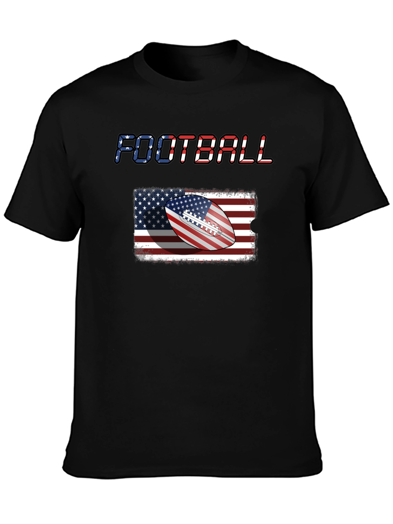 Patriotic Football T-Shirt - USA Flag Graphic Tee