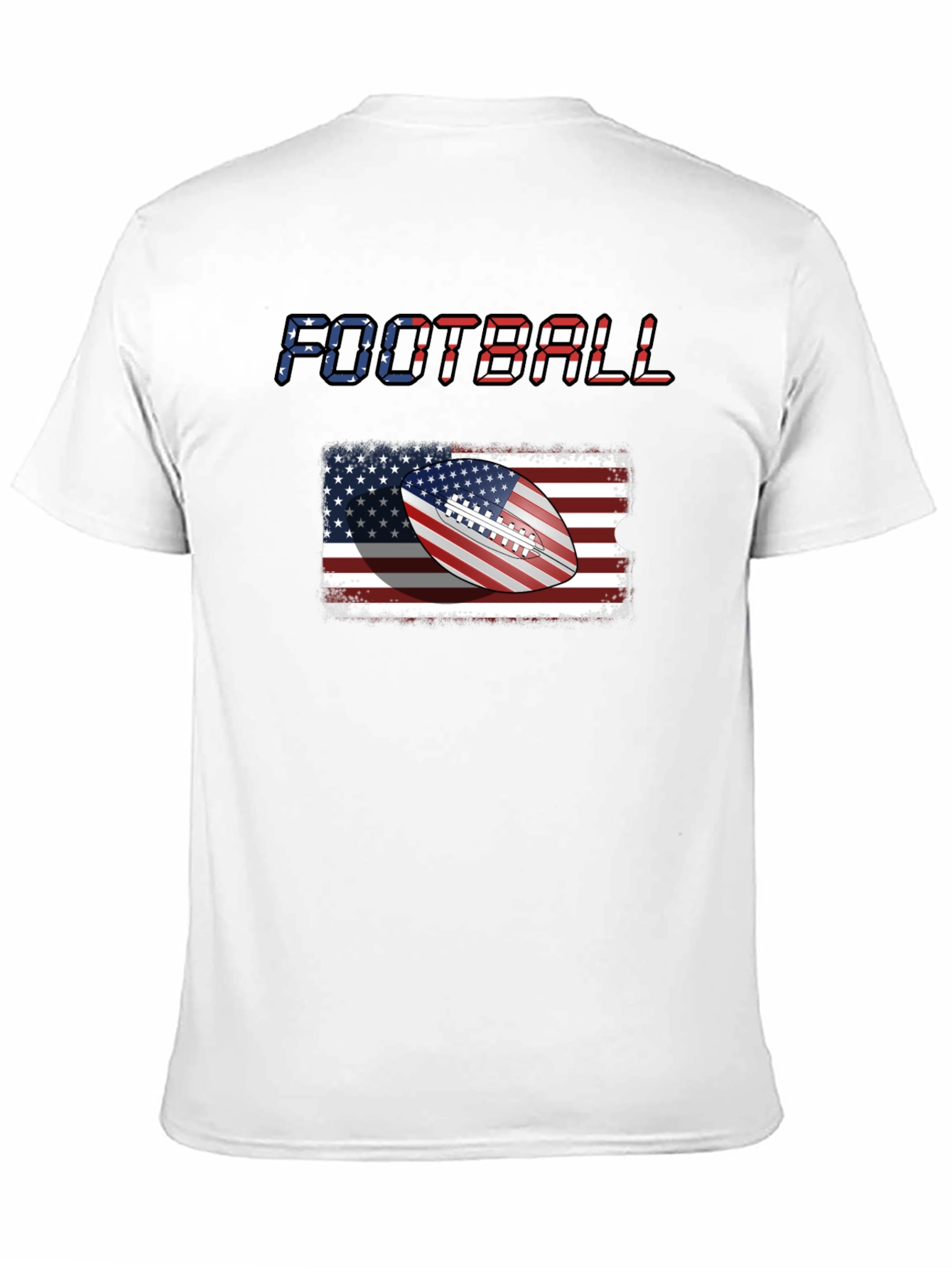 Patriotic Football T-Shirt - USA Flag Graphic Tee