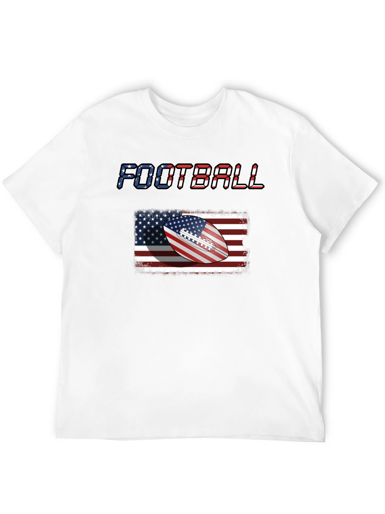 Patriotic Football T-Shirt - USA Flag Graphic Tee
