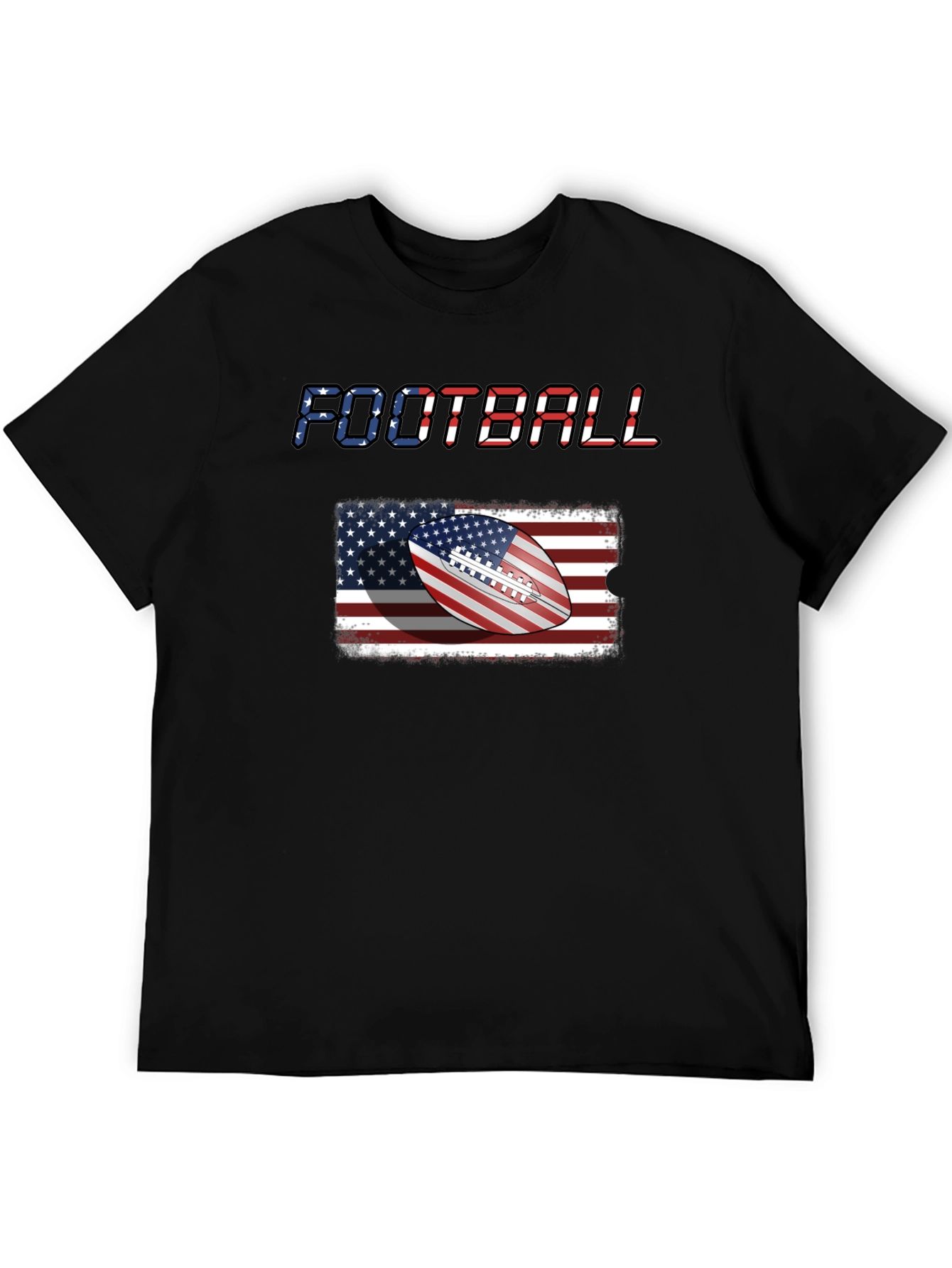 Patriotic Football T-Shirt - USA Flag Graphic Tee