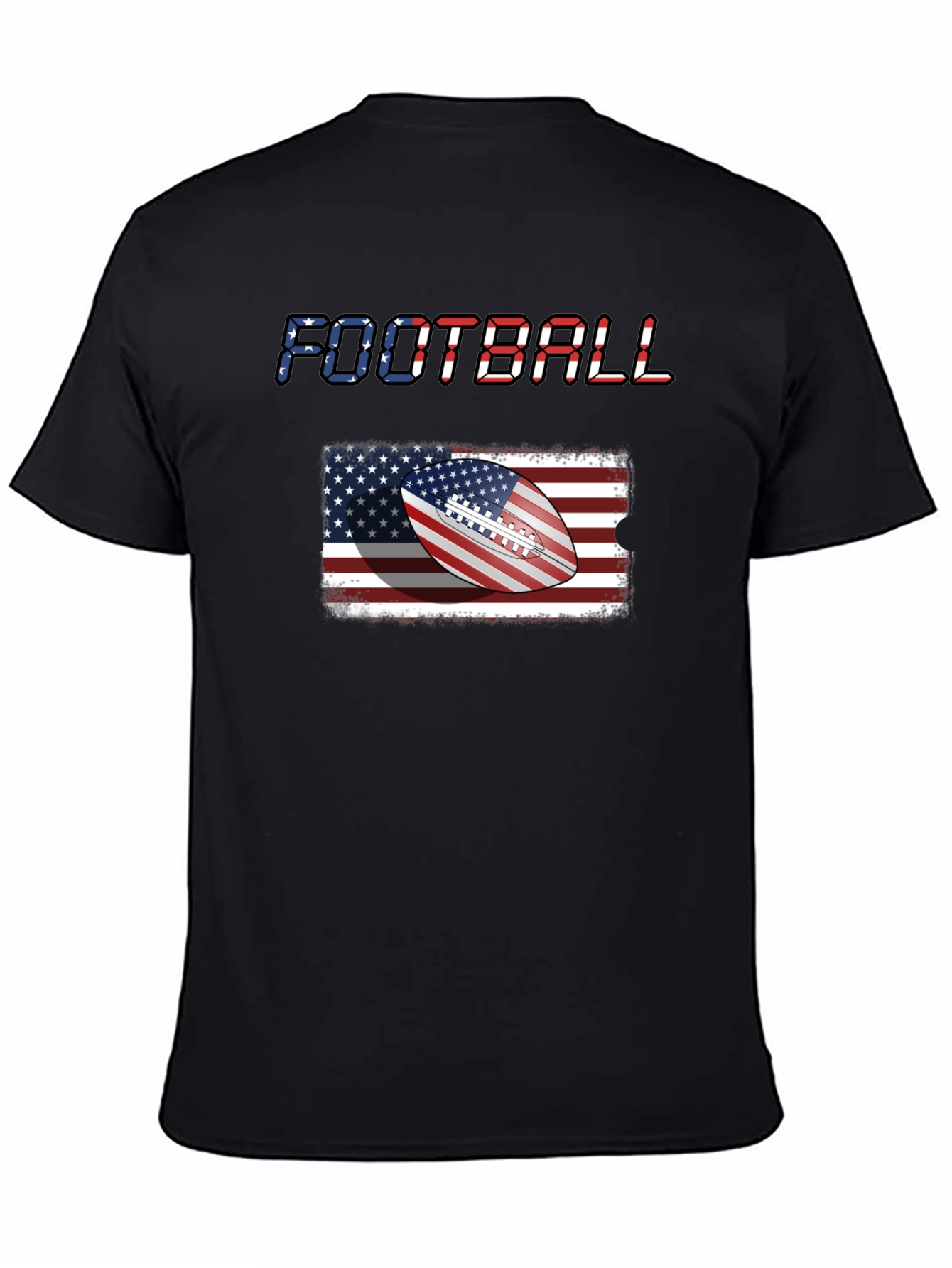 Patriotic Football T-Shirt - USA Flag Graphic Tee