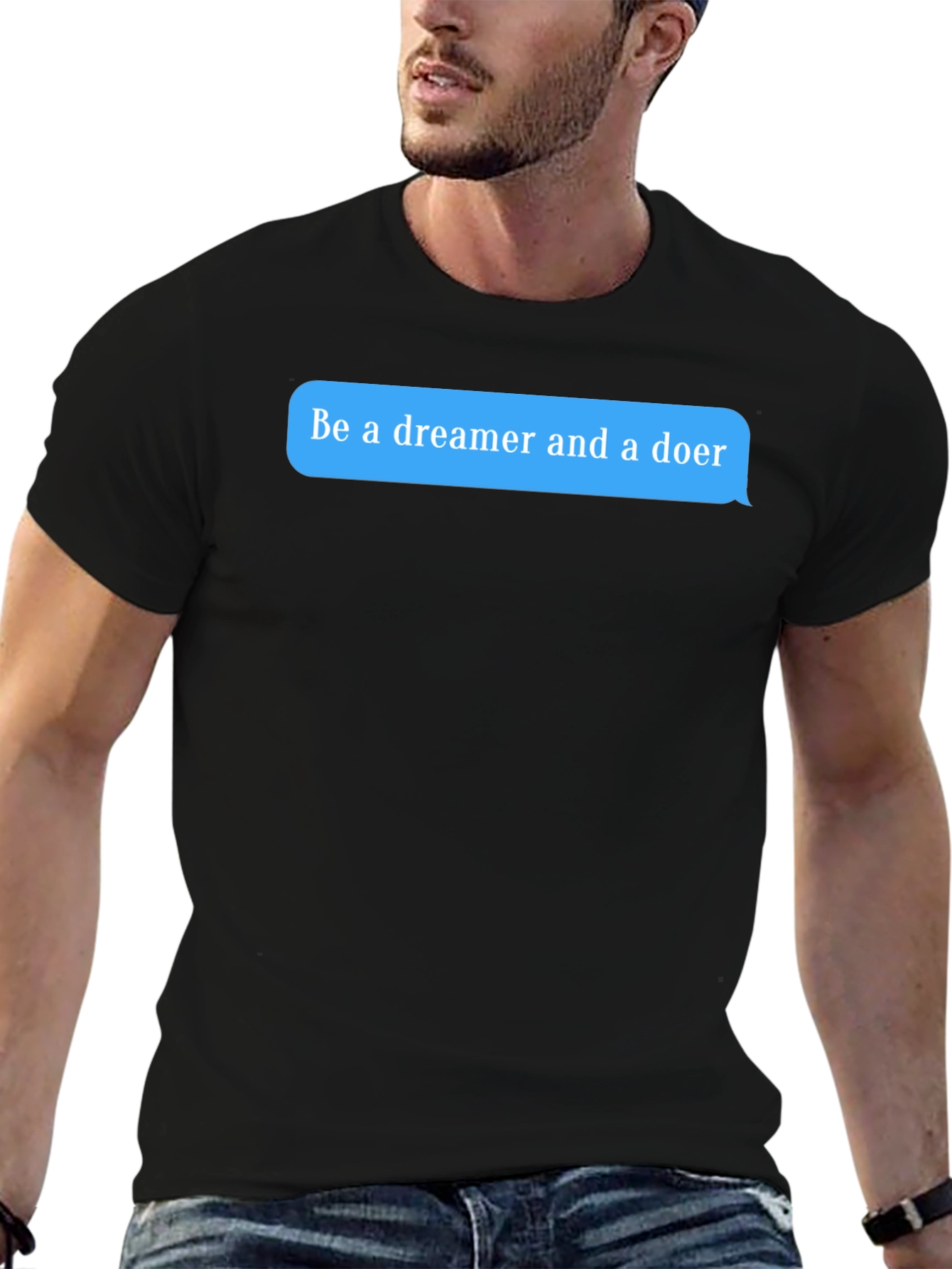 Dreamer & Doer Black Graphic Tee - Motivational T-Shirt
