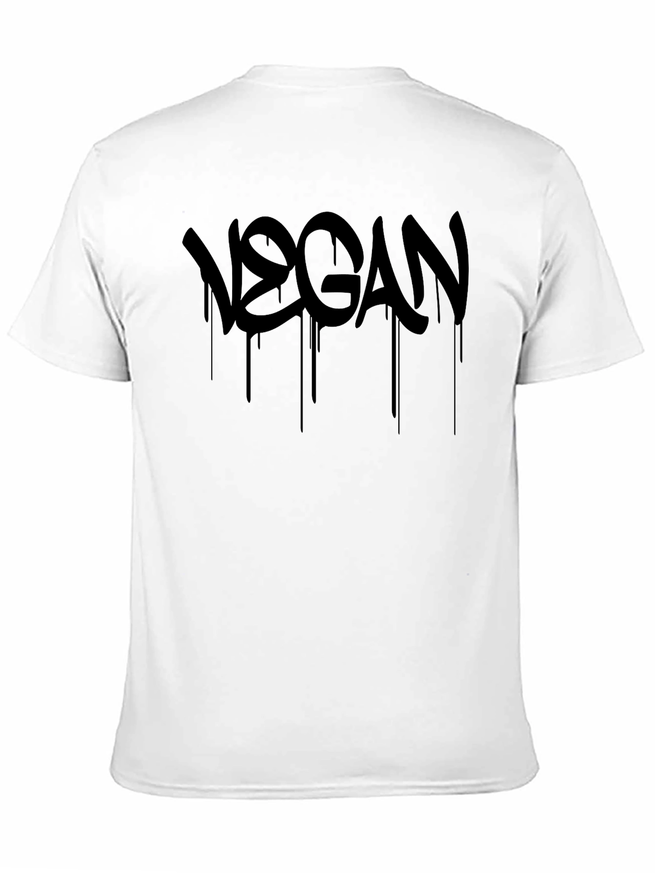 Vegan Drip Graphic T-Shirt - Stylish Black Tee