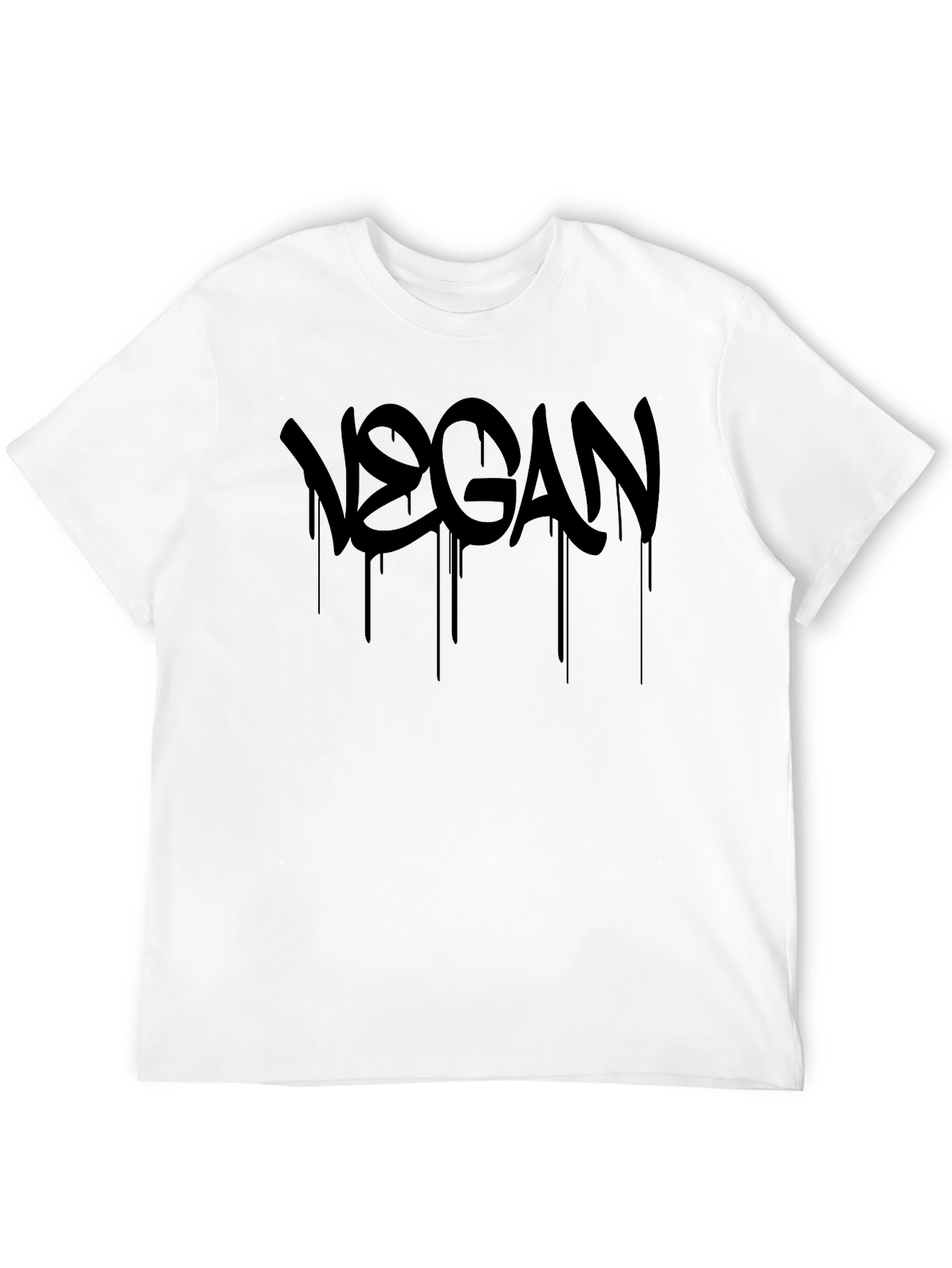 Vegan Drip Graphic T-Shirt - Stylish Black Tee