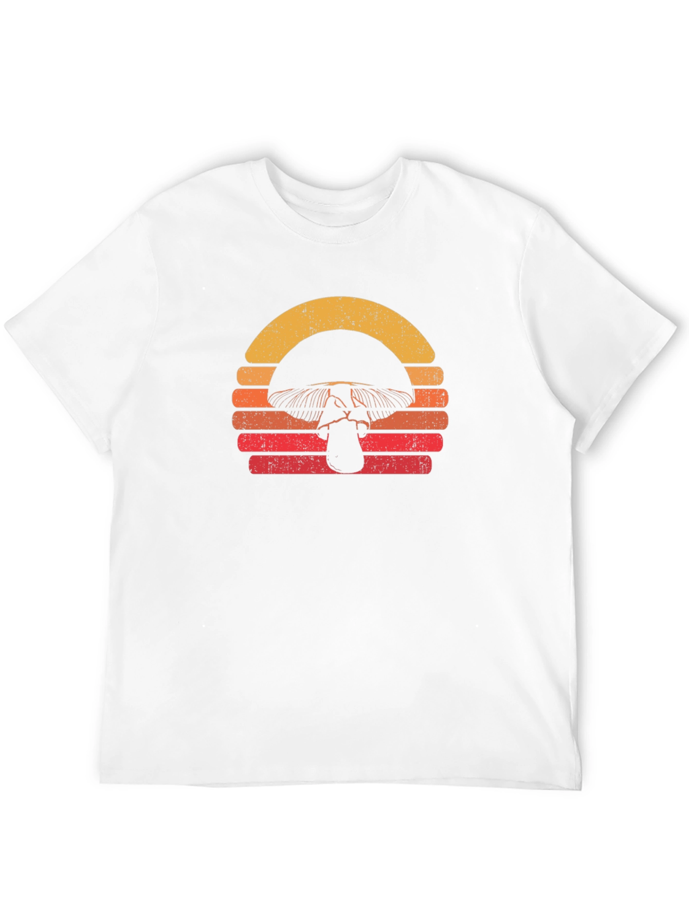 Retro Mushroom Sunset Graphic Tee - Black