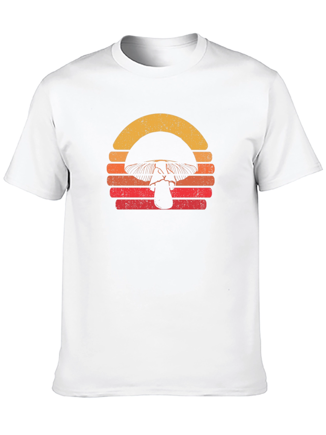 Retro Mushroom Sunset Graphic Tee - Black