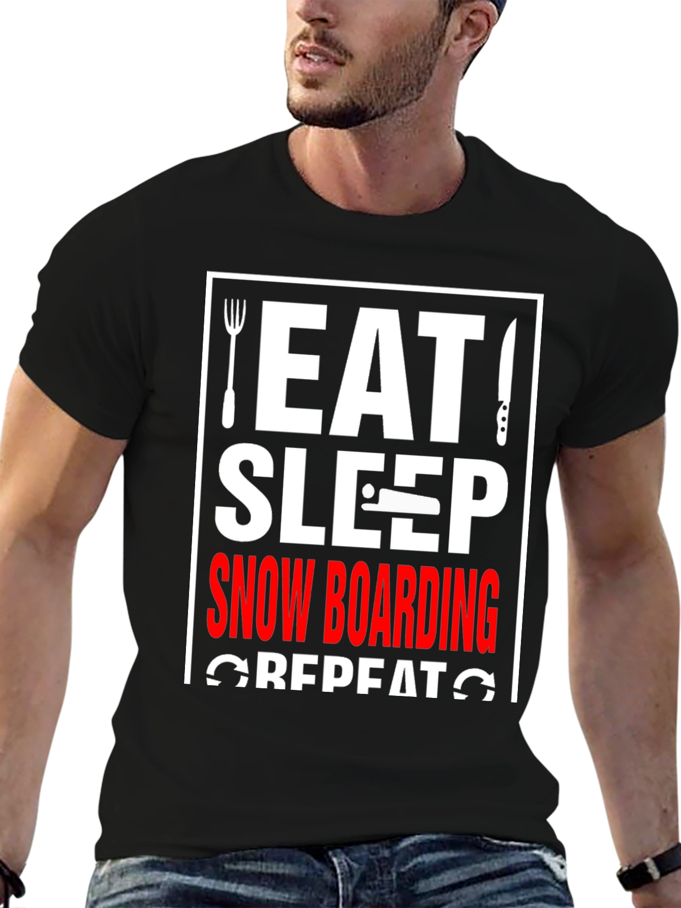 Eat Sleep Snowboarding Repeat Graphic Tee