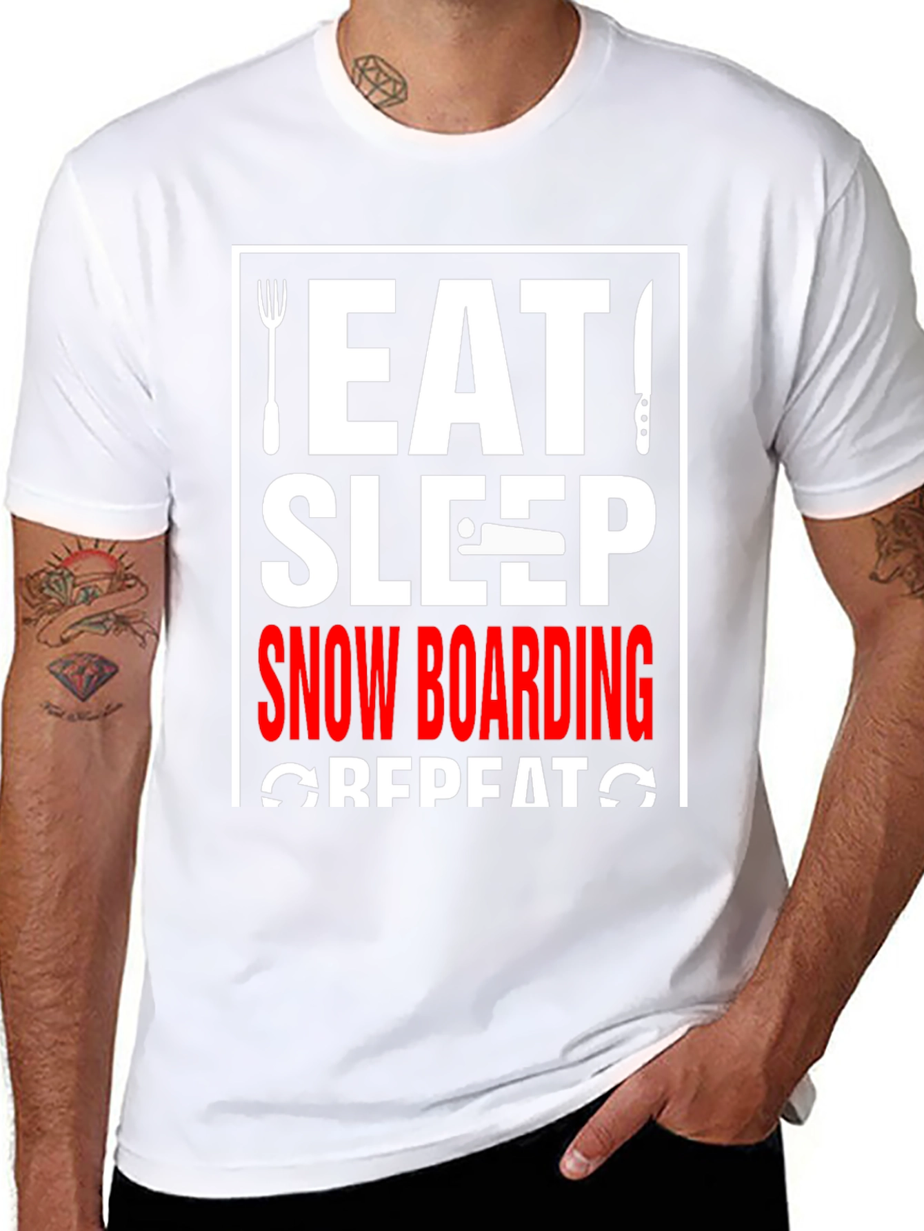 Eat Sleep Snowboarding Repeat Graphic Tee